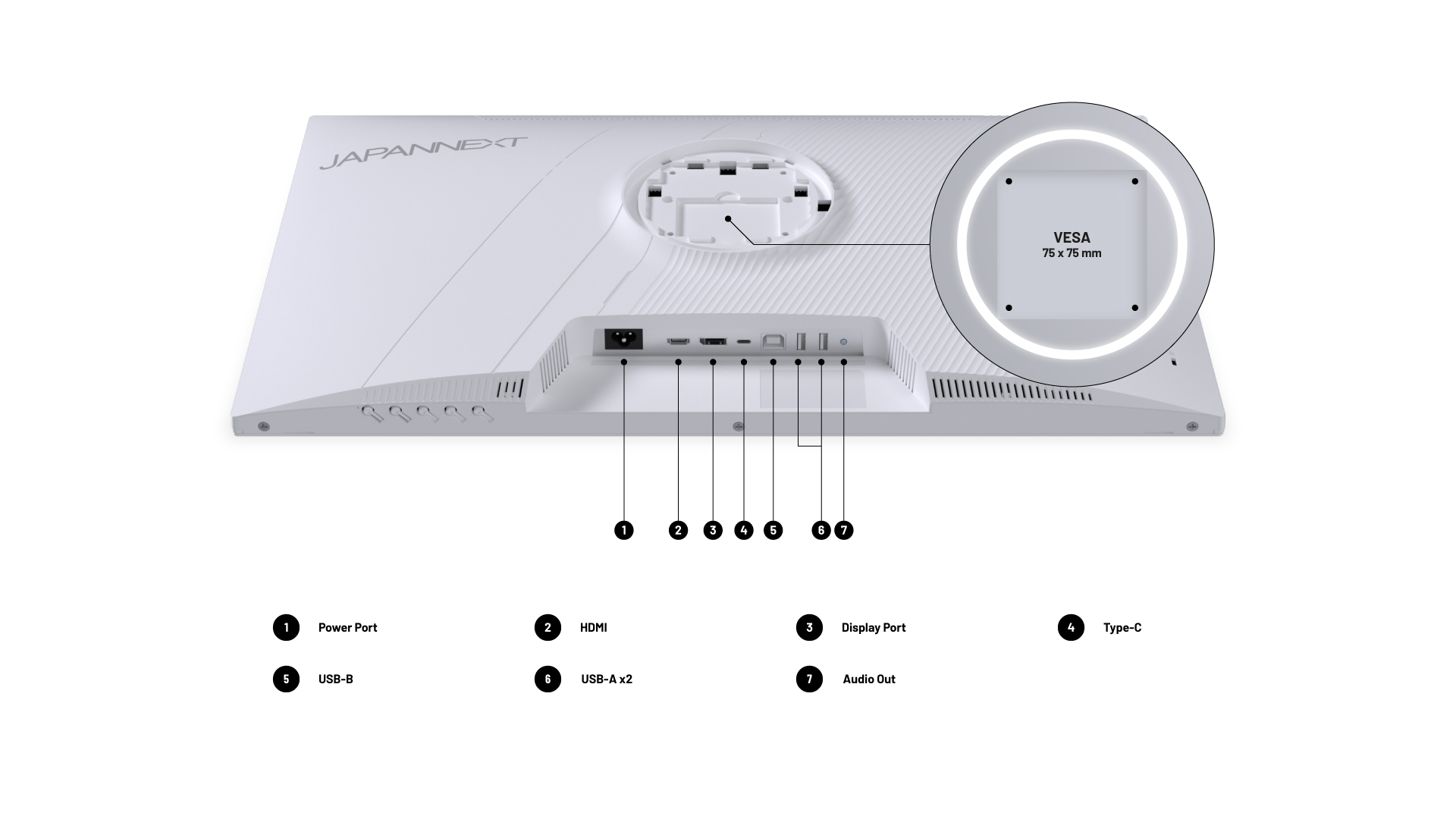 JAPANNEXT JN-IPS270WQHD75F-C65W-HSP-W HDMI/DP WQHD - Flachbildschirm (TFT/LCD) - 27, Ansicht 4