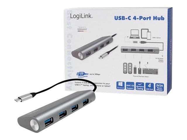 LogiLink USB-C 3.1 hub, 4 port - Hub - 4 x USB 3.1 Gen 1, Ansicht 2