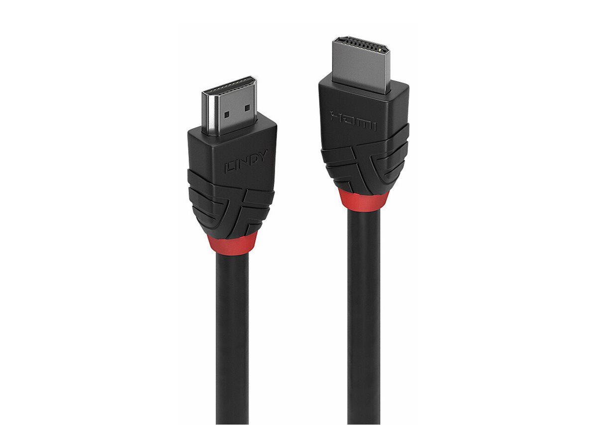 Lindy Black Line - Standard - HDMI-Kabel - HDMI männlich zu HDMI männlich - 7.5 m - Dreifachisolierung - Schwarz - rund unterstützt 4K 30 Hz (4096 x 2160)