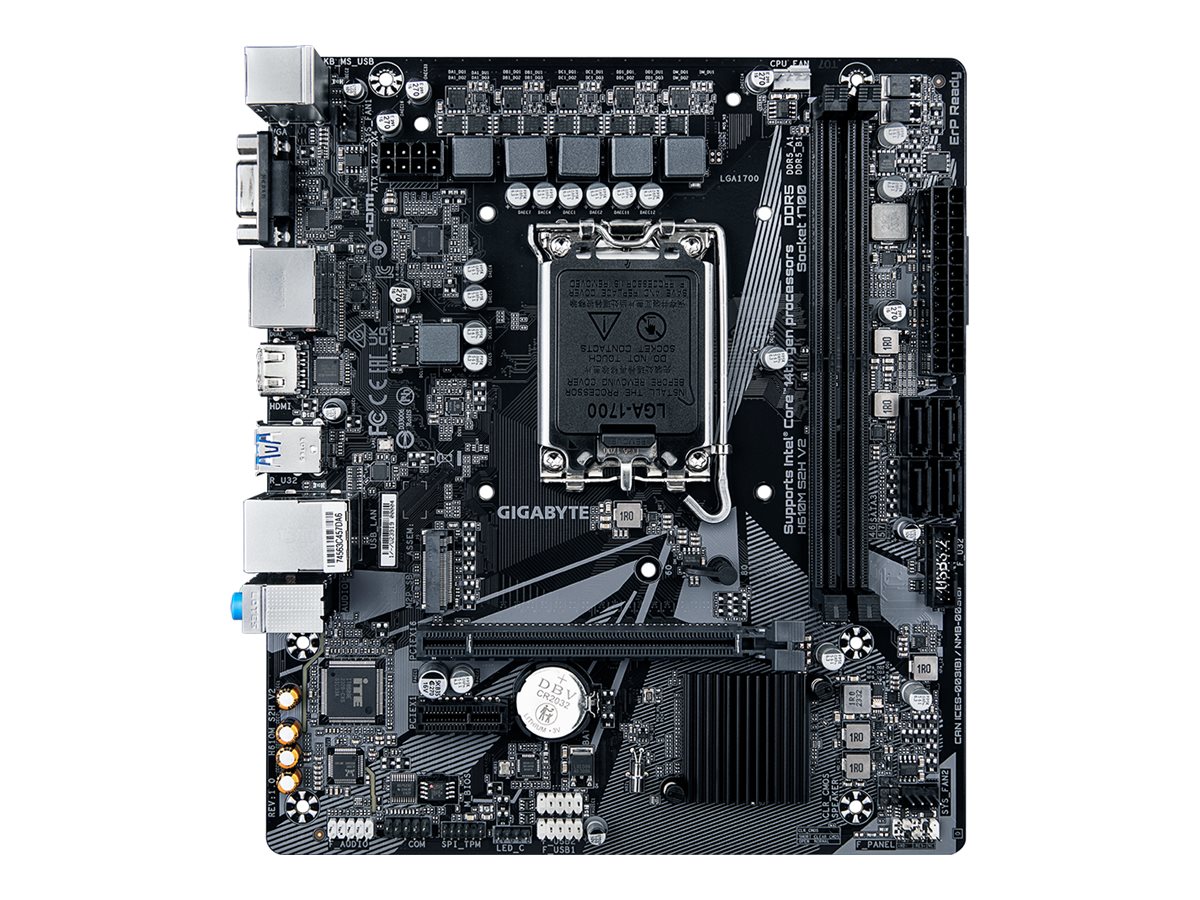 Gigabyte H610M S2H V2 - 1.0 - Motherboard - micro ATX - LGA1700-Sockel - H610 Chipsatz - USB 3.2 Gen 1 - Gigabit LAN - Onboard-Grafik (CPU erforderlich)
