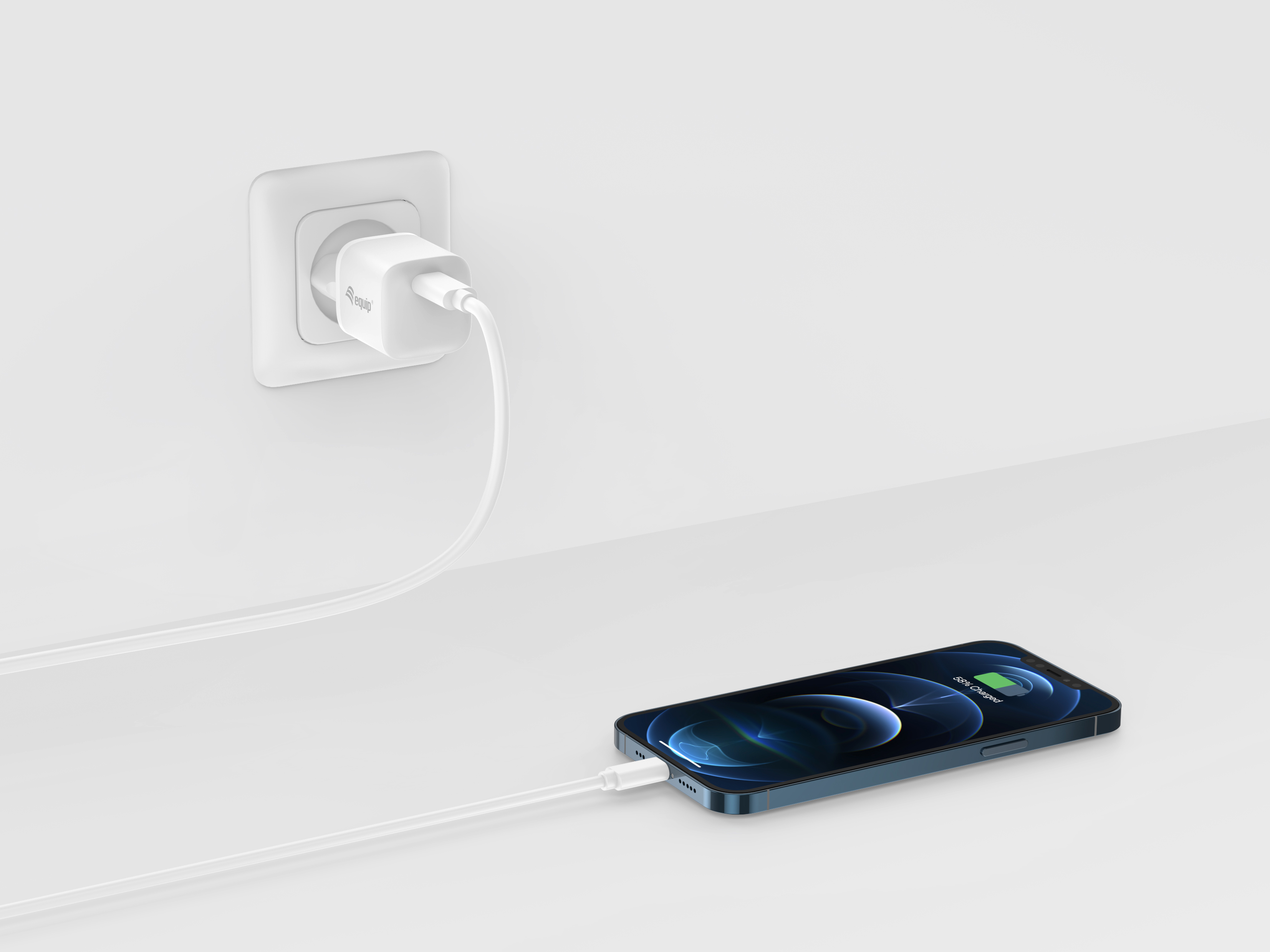 Equip 1-Port 20W USB-C PD-Ladegerät - Indoor - AC - 12 V - Weiß, Ansicht 4