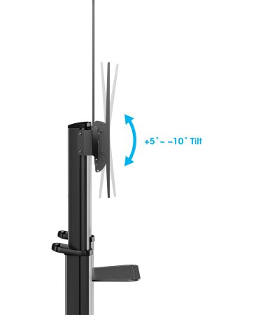 Manhattan Wagen - für flat panel / notebook / AV equipment - heavy-duty, large-screen, height-adjustable - Aluminium, Ansicht 4