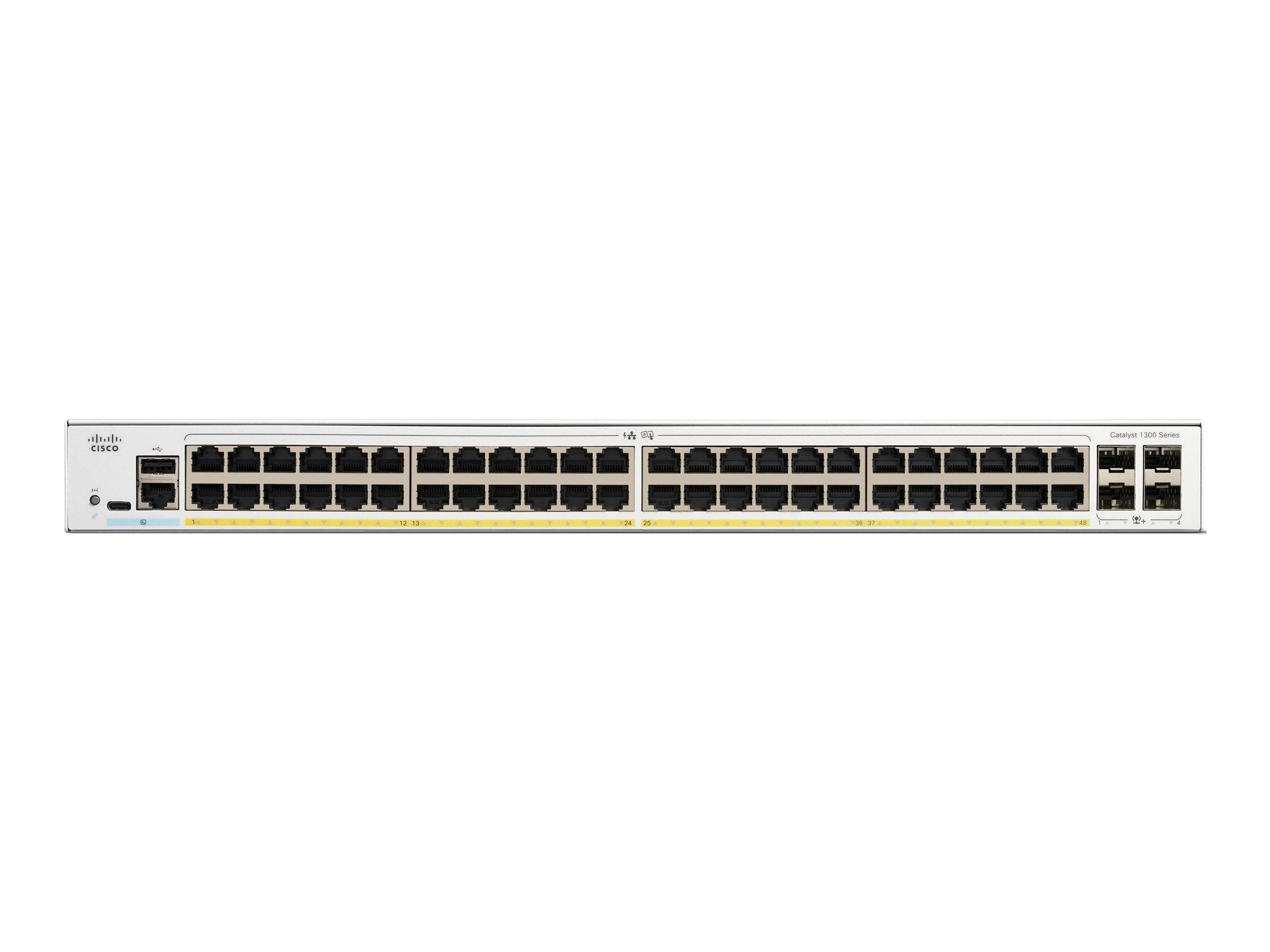 Cisco Catalyst 1300-48P-4X - Switch - L3 - managed - 48 x 101001000 (PoE+)