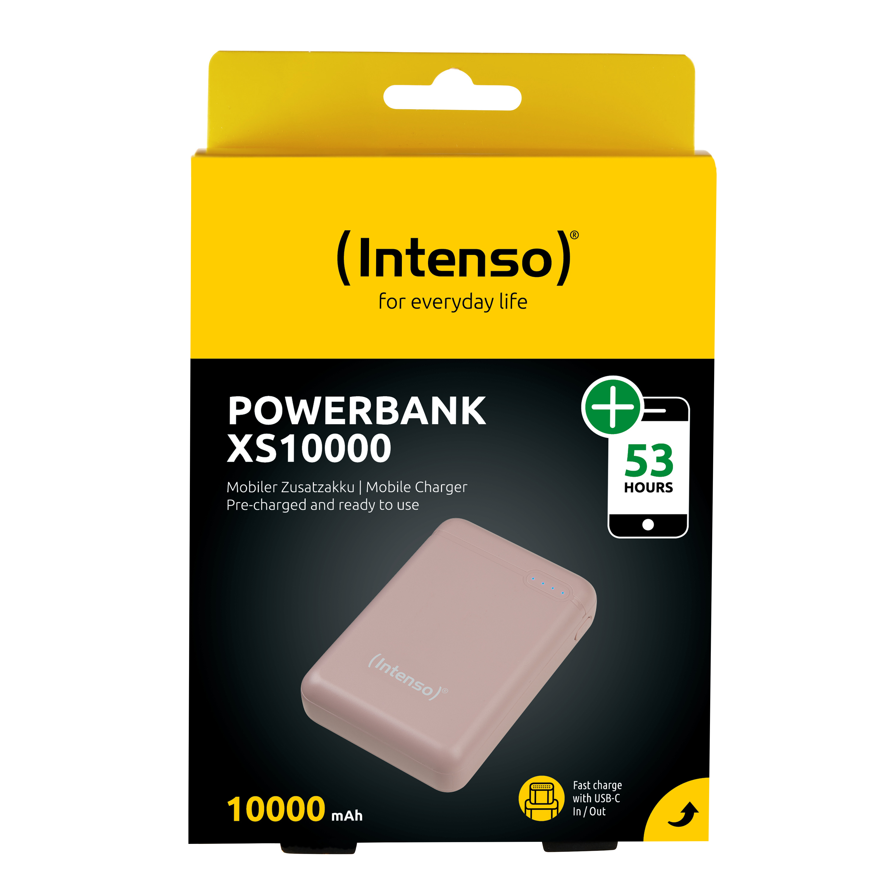 Intenso XS10000 - Powerbank - 10000 mAh - 3.1 A - 2 Ausgabeanschlussstellen (USB, USB-C) - Rosa, Ansicht 3