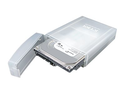 RaidSonic ICY-Box IB-AC602a HDD Schutzbox fuer 8,9cm 3,5Zoll HDDs stapelbar gepolstert Kunststoff transparent