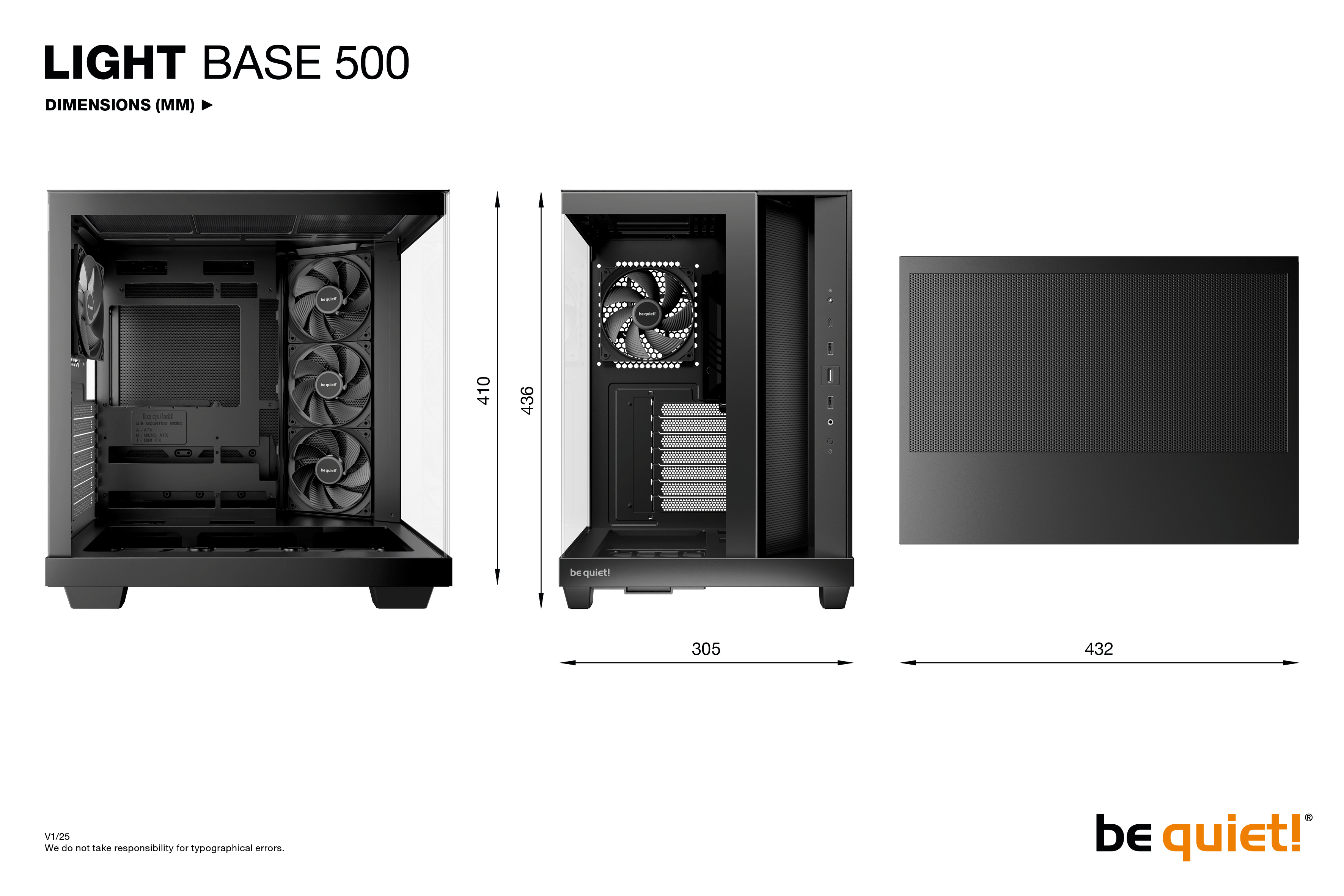 Be Quiet! Geh Light Base 500 Black - Midi/Minitower - ATX, Ansicht 2