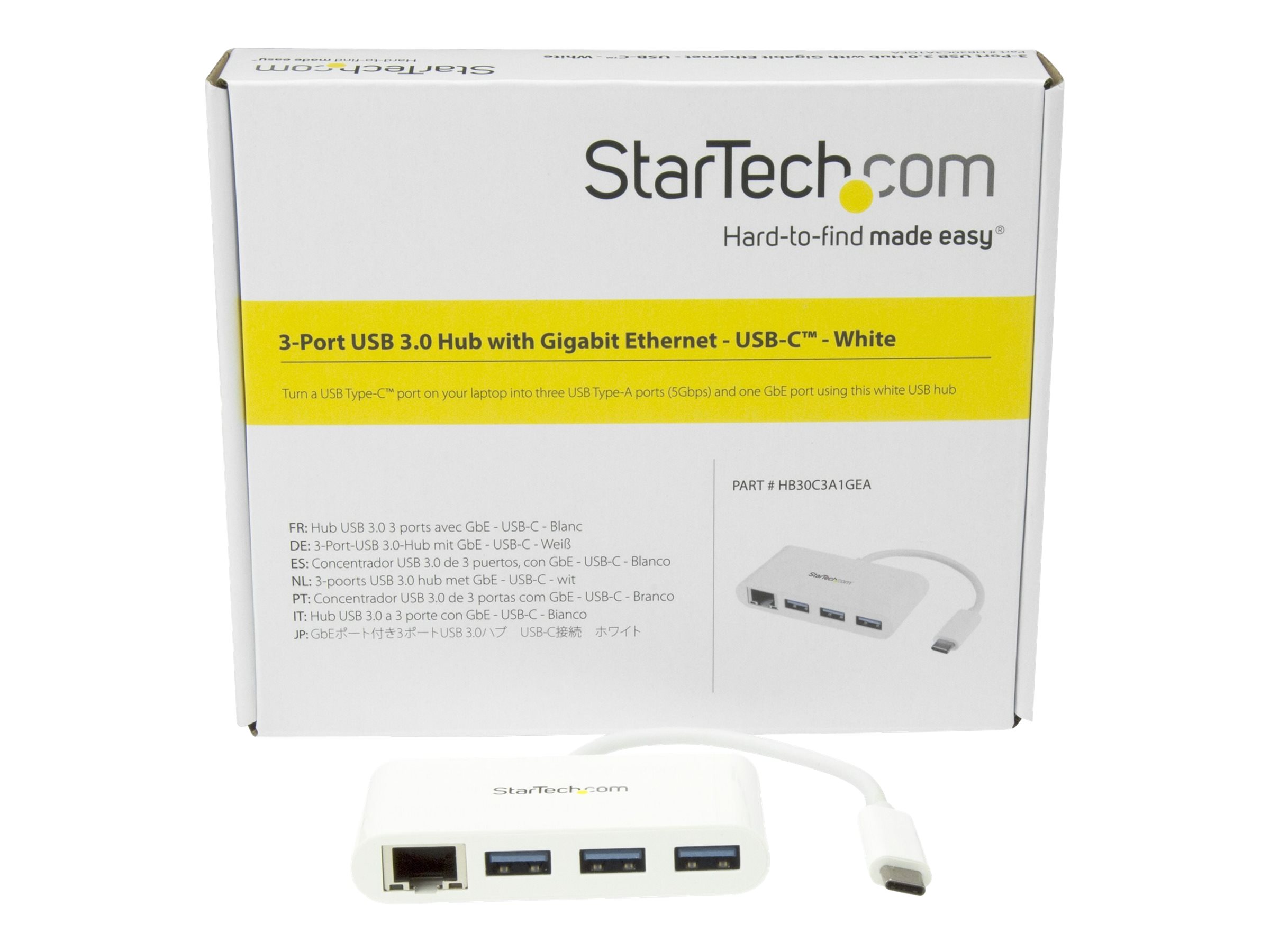 StarTech.com 3 Port USB 3.0 Hub plus Gigabit Ethernet, Ansicht 3