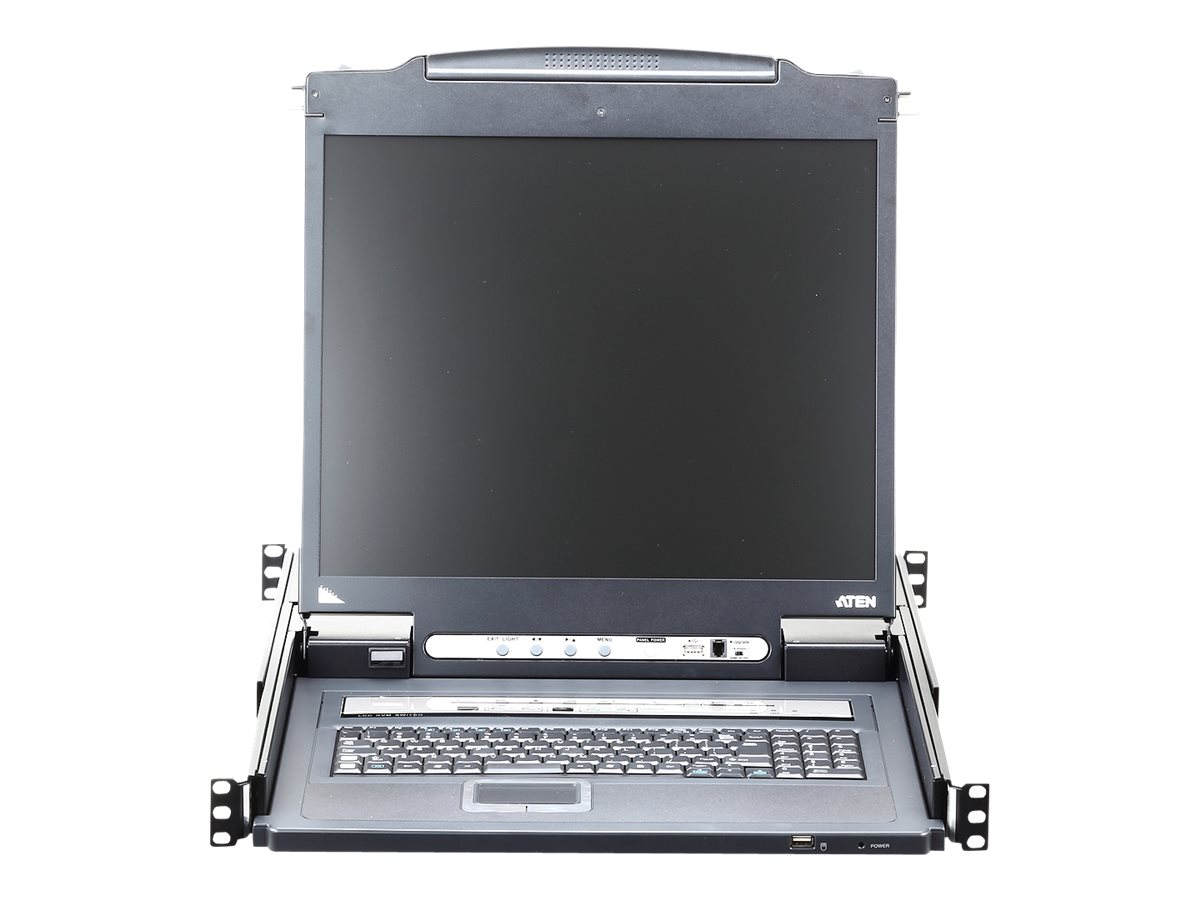 ATEN Slideaway CL5708IN - KVM-Konsole mit KVM-Switch - 8 Anschlüsse - PS/2, USB - Schweizer - 48.3 cm (19), Ansicht 4