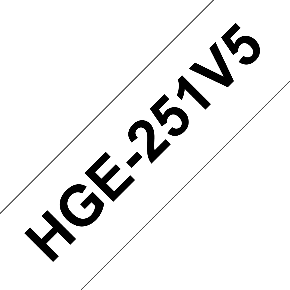 Brother HGE-251V5 - Schwarz auf Weiß - Rolle (2,4 cm x 8 m), Ansicht 2