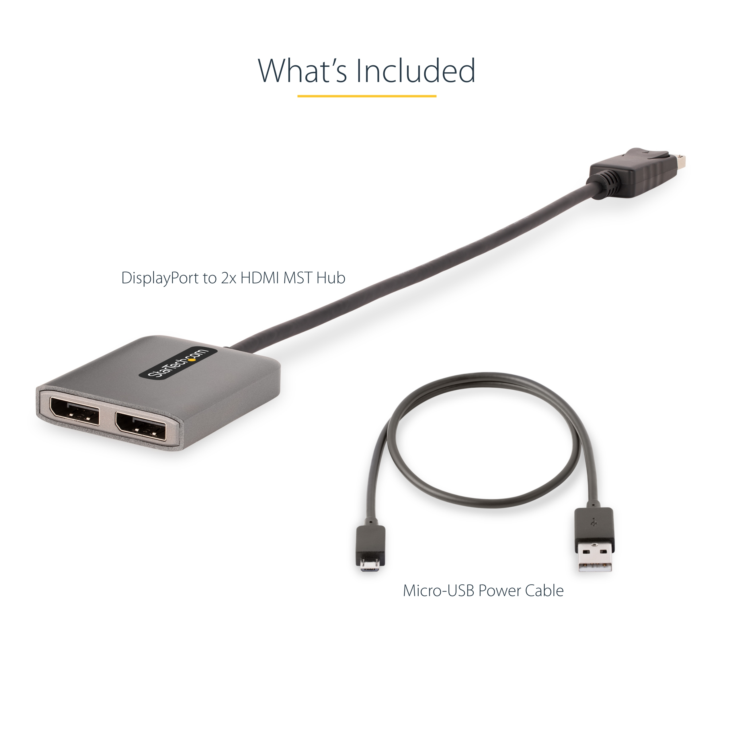 StarTech.com DP to Dual HDMI MST HUB, Dual HDMI 4K 60Hz, DisplayPort Multi Monitor Adapter with 1ft (30cm), Ansicht 2