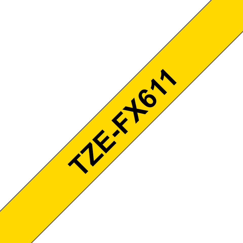 Brother TZe-FX611 - Schwarz auf Gelb - Rolle (0,6 cm x 8 m), Ansicht 2