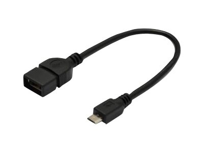 ASSMANN - USB-Kabel - Micro-USB Typ B (M) zu USB (W) - 20 cm - geformt - Schwarz