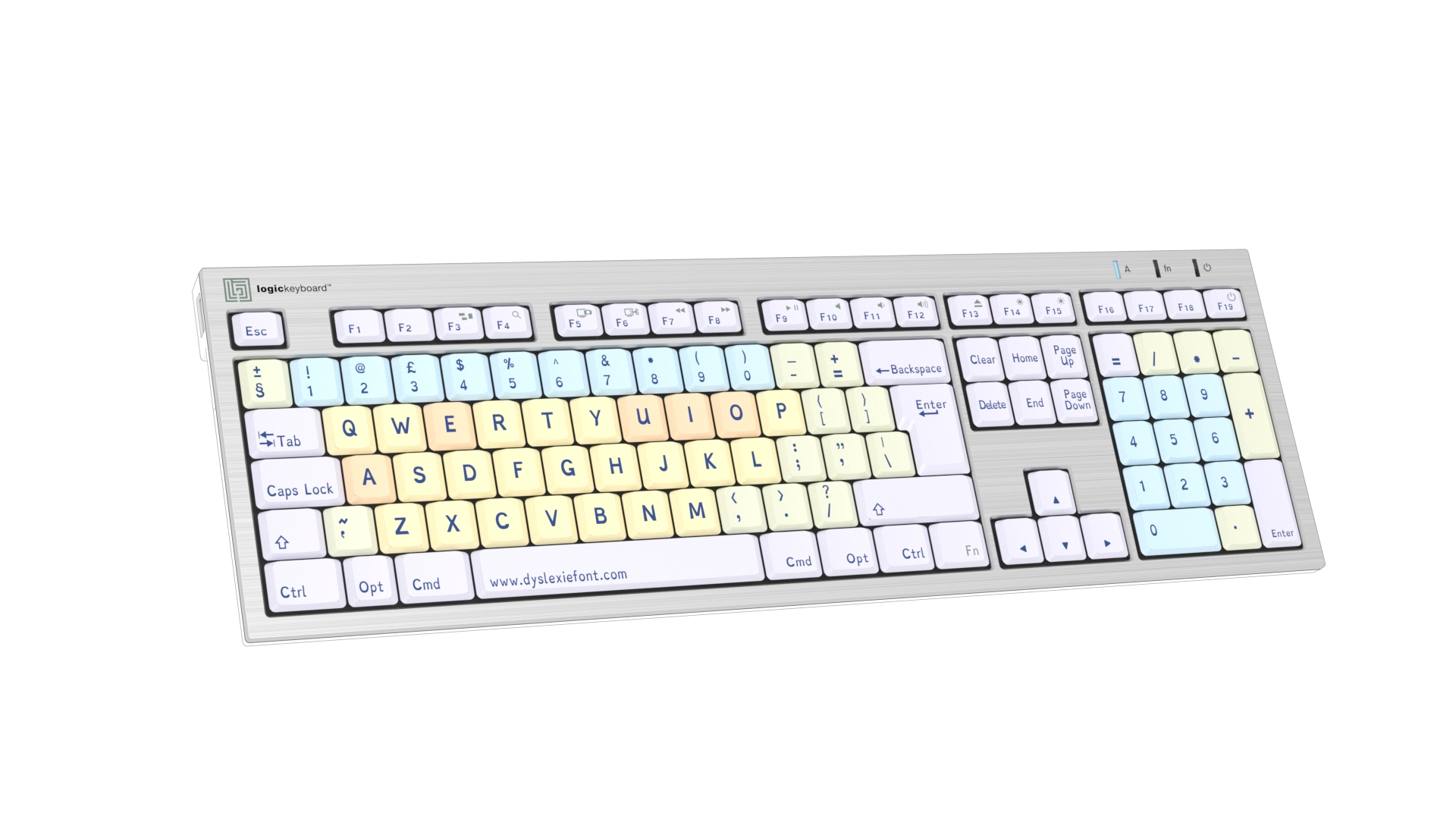 Logickeyboard Dyslexie ALBA Slimline - Tastatur - TL: UK, QWERTY, Ansicht 3