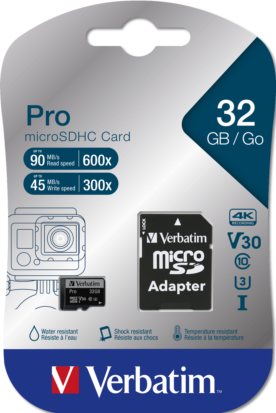 Verbatim PRO - Flash-Speicherkarte (SD-Adapter inbegriffen), Ansicht 3