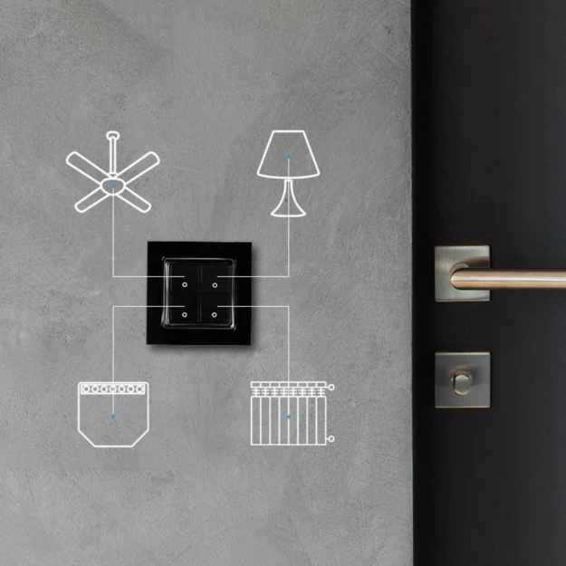 Shelly Smart Switch-Mechanismus - Wand - 4-fach, Ansicht 3