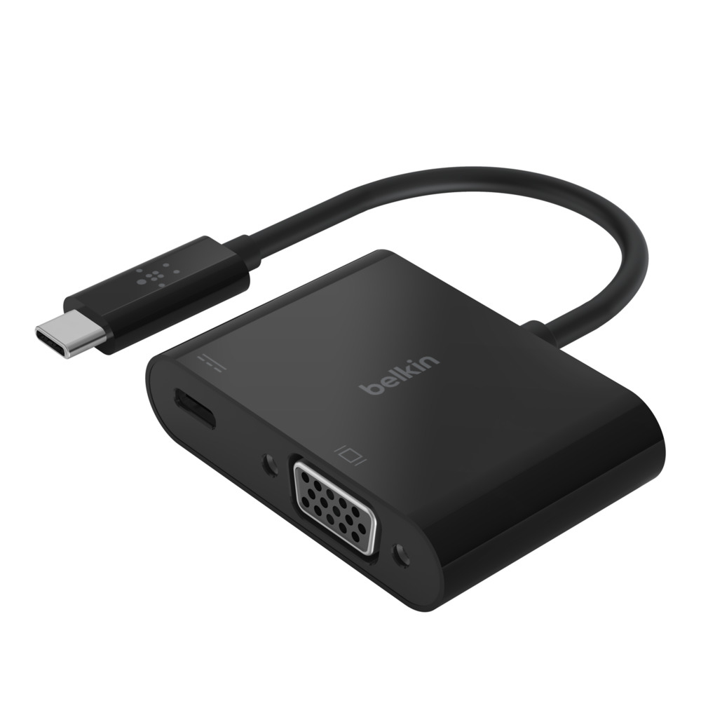 Belkin USB-C to VGA + Charge Adapter - Videoadapter - 24 pin USB-C männlich zu HD-15 (VGA), Ansicht 2