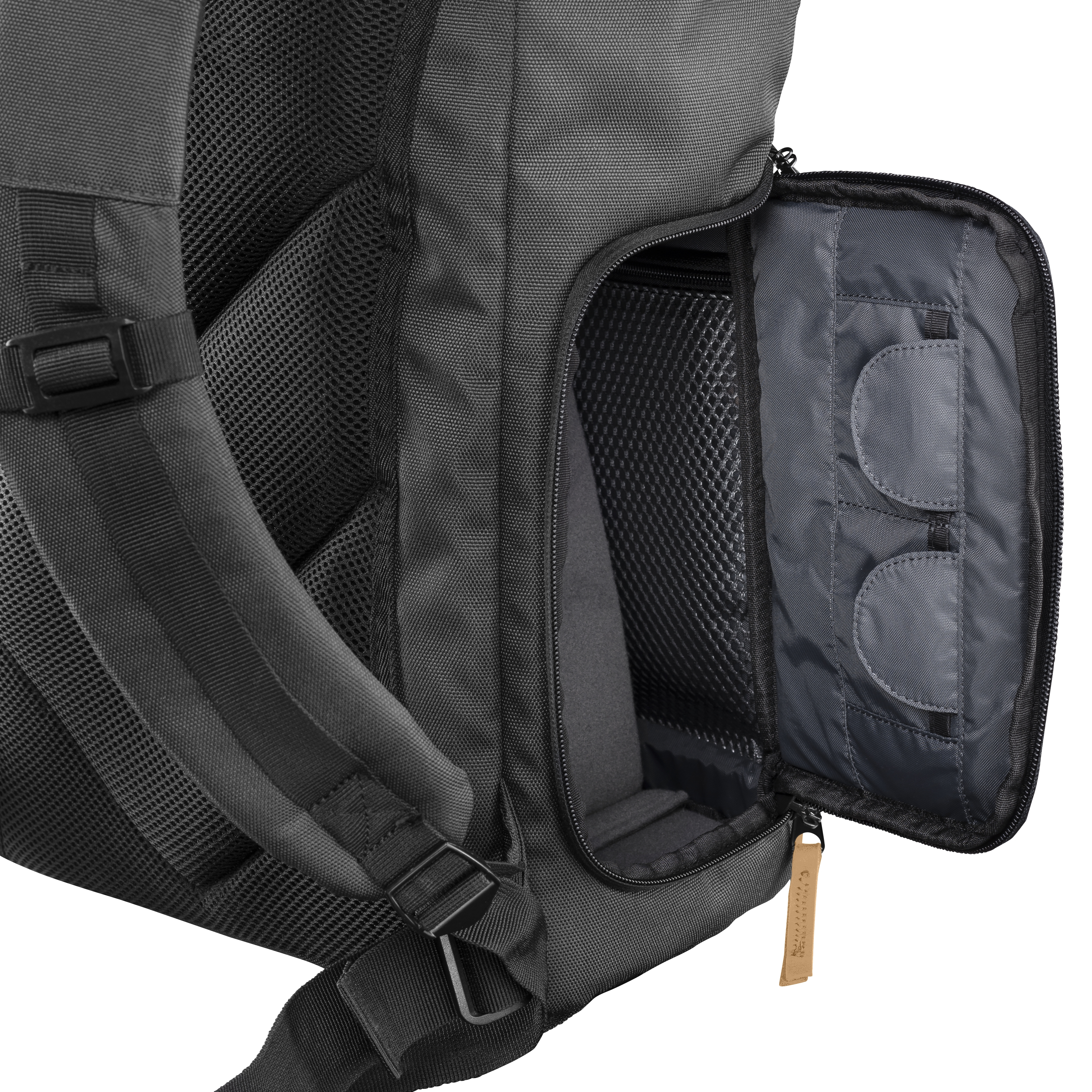 mantona Luis - Rucksack für Kamera - Nylon, Leder - Grün, Ansicht 4