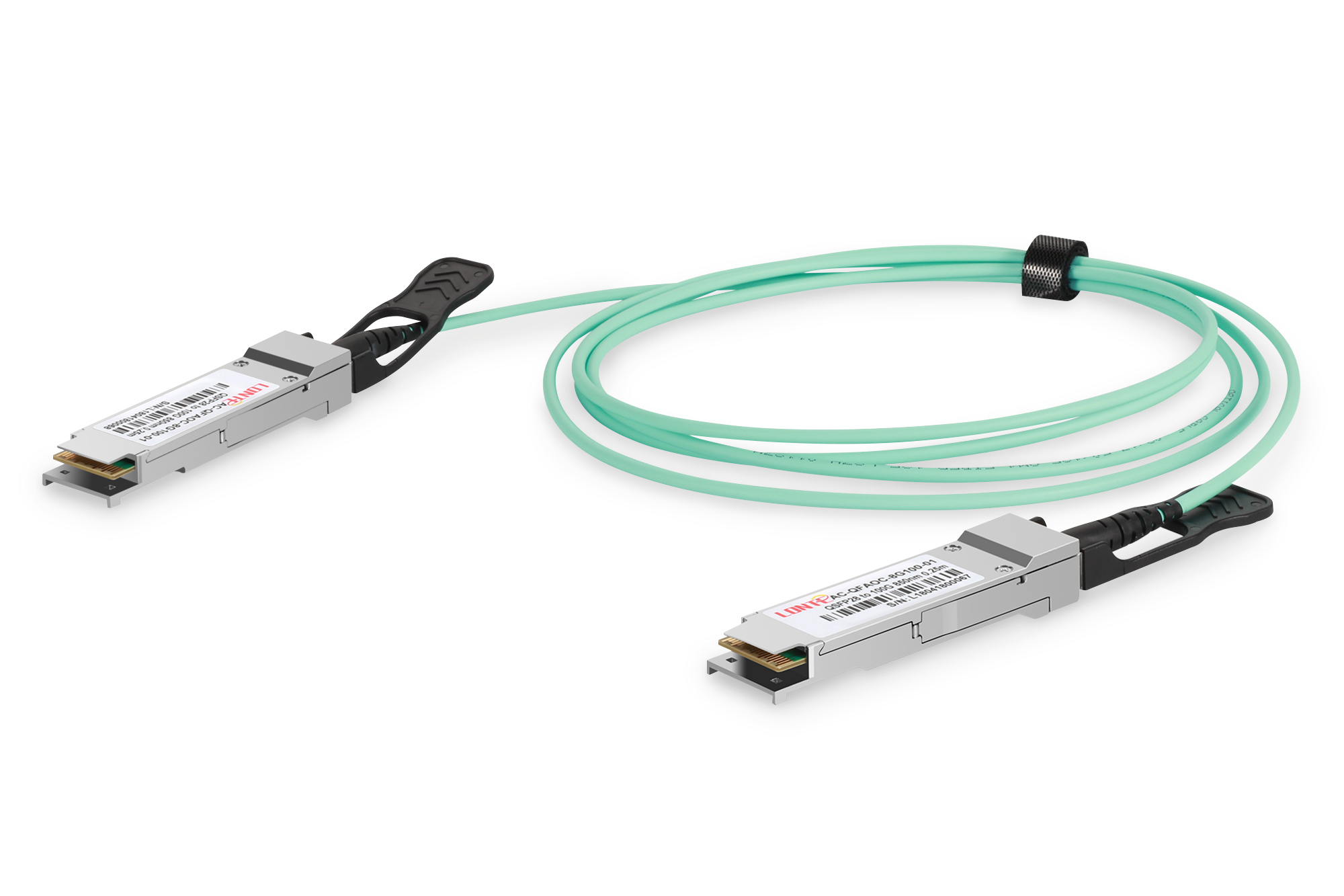 DIGITUS 100GBase Direktanschlusskabel - QSFP28 zu QSFP28 - 2 m - Glasfaser - Duplex - SFF-8431/SFF-8432 - Active Optical Cable (AOC) Image