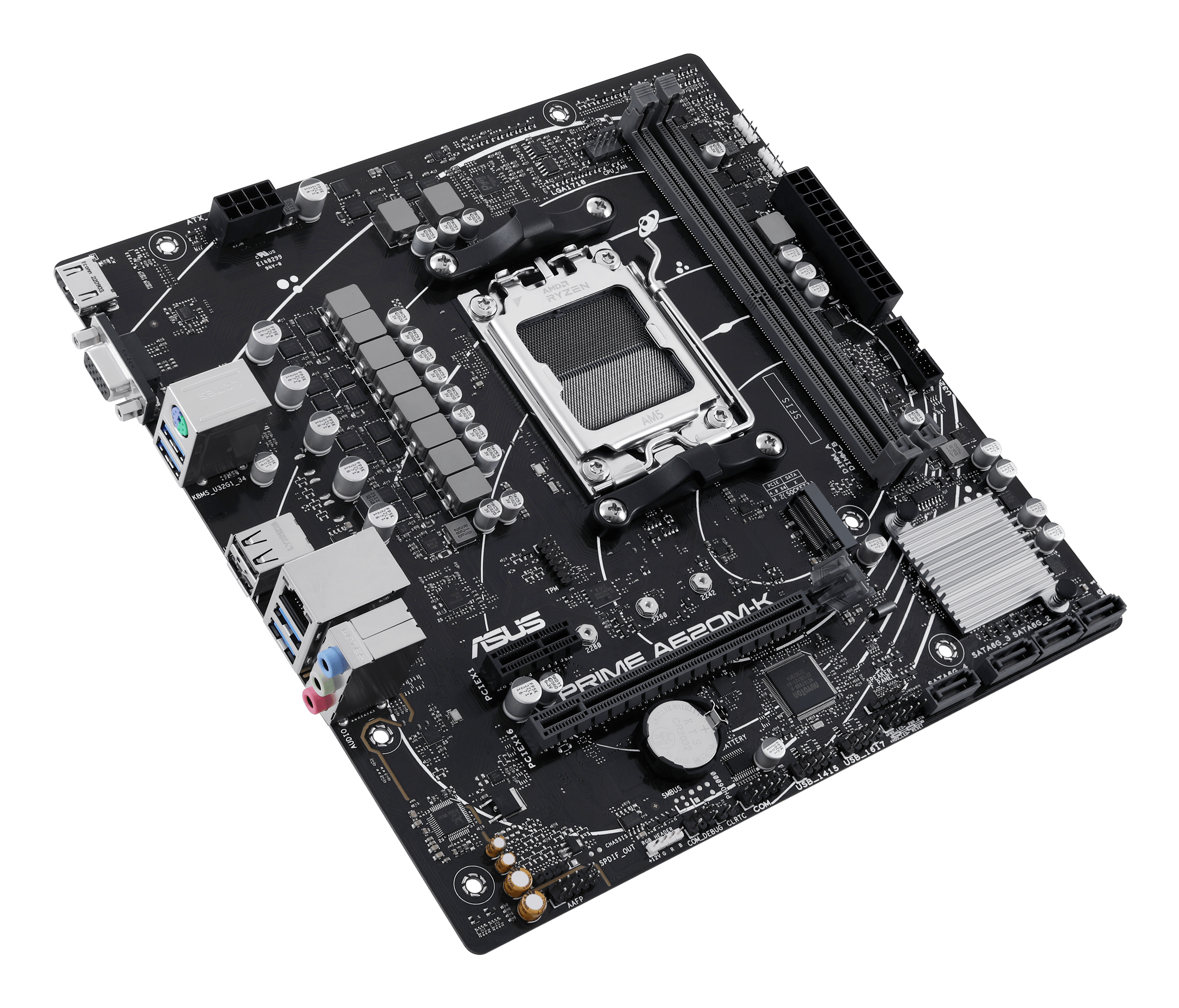 ASUS MB ASUS PRIME A620M-K (AMD,AM5,DDR5,mATX) - AMD Sockel AM5 (Ryzen Zen4), Ansicht 3