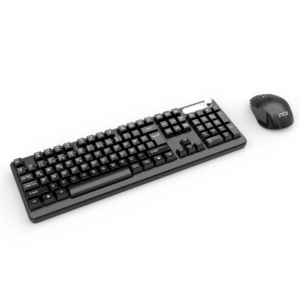 INCA IWS-549U - Volle Größe (100%) - RF kabellos + USB - Schwarz - Maus enthalten - TL: Türkisch, QWERTY, Ansicht 4