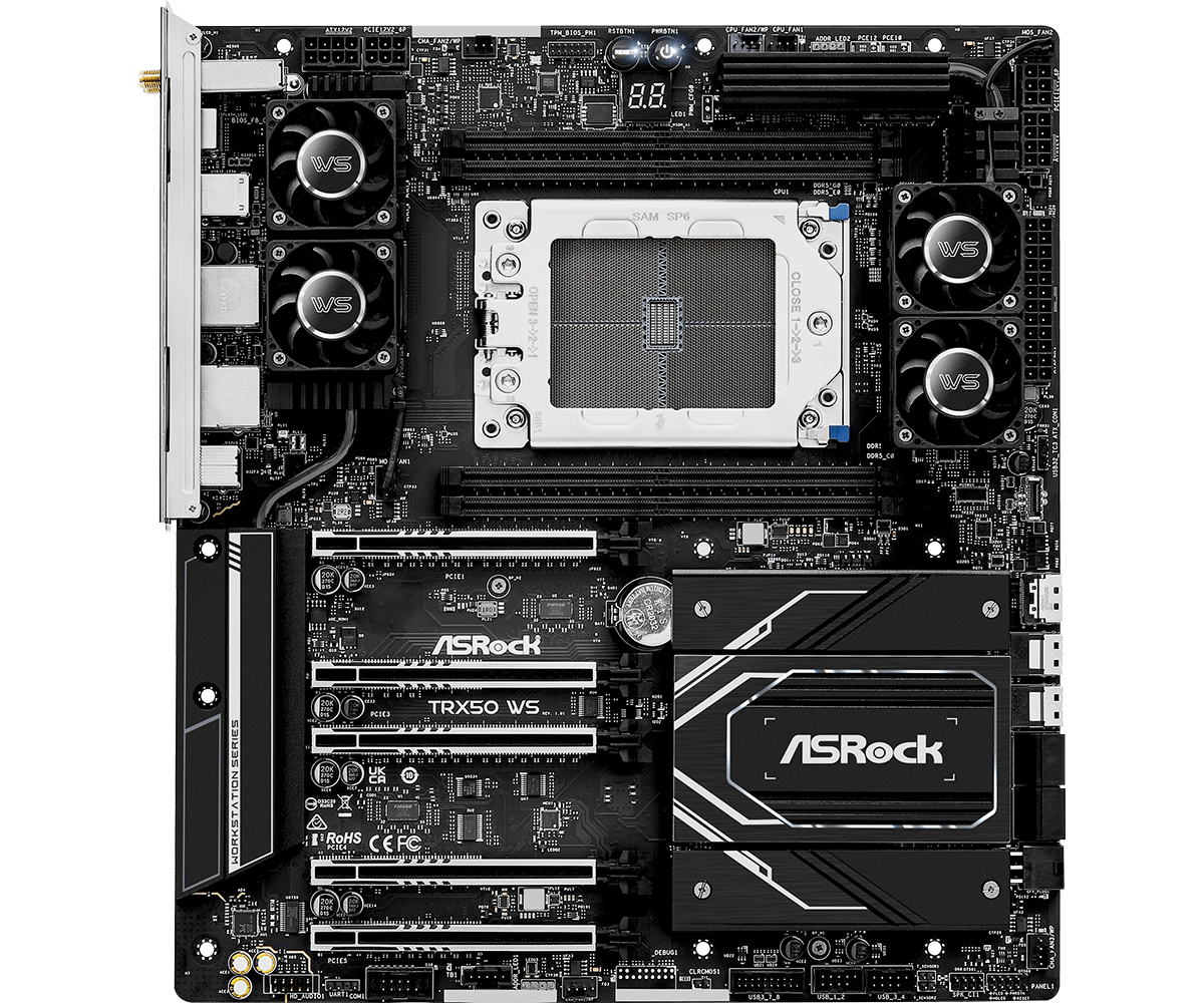 ASRock TRX50 WS - Motherboard - E-ATX - Socket sTR5 - AMD TRX50 Chipsatz - AMD sTR5, Ansicht 2