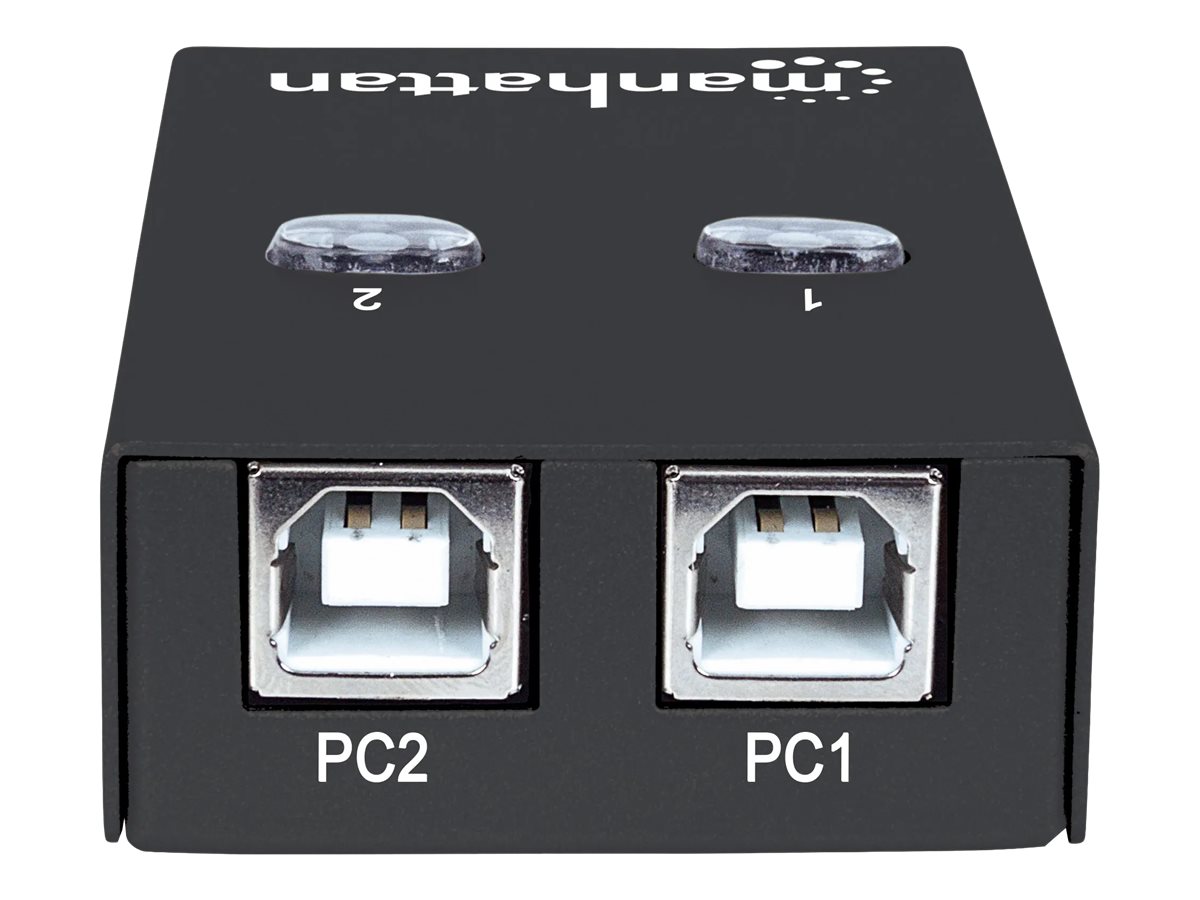 Manhattan USB-A Automatic Sharing Switch, 2x USB-B Ports, 480 Mbps (USB 2.0)