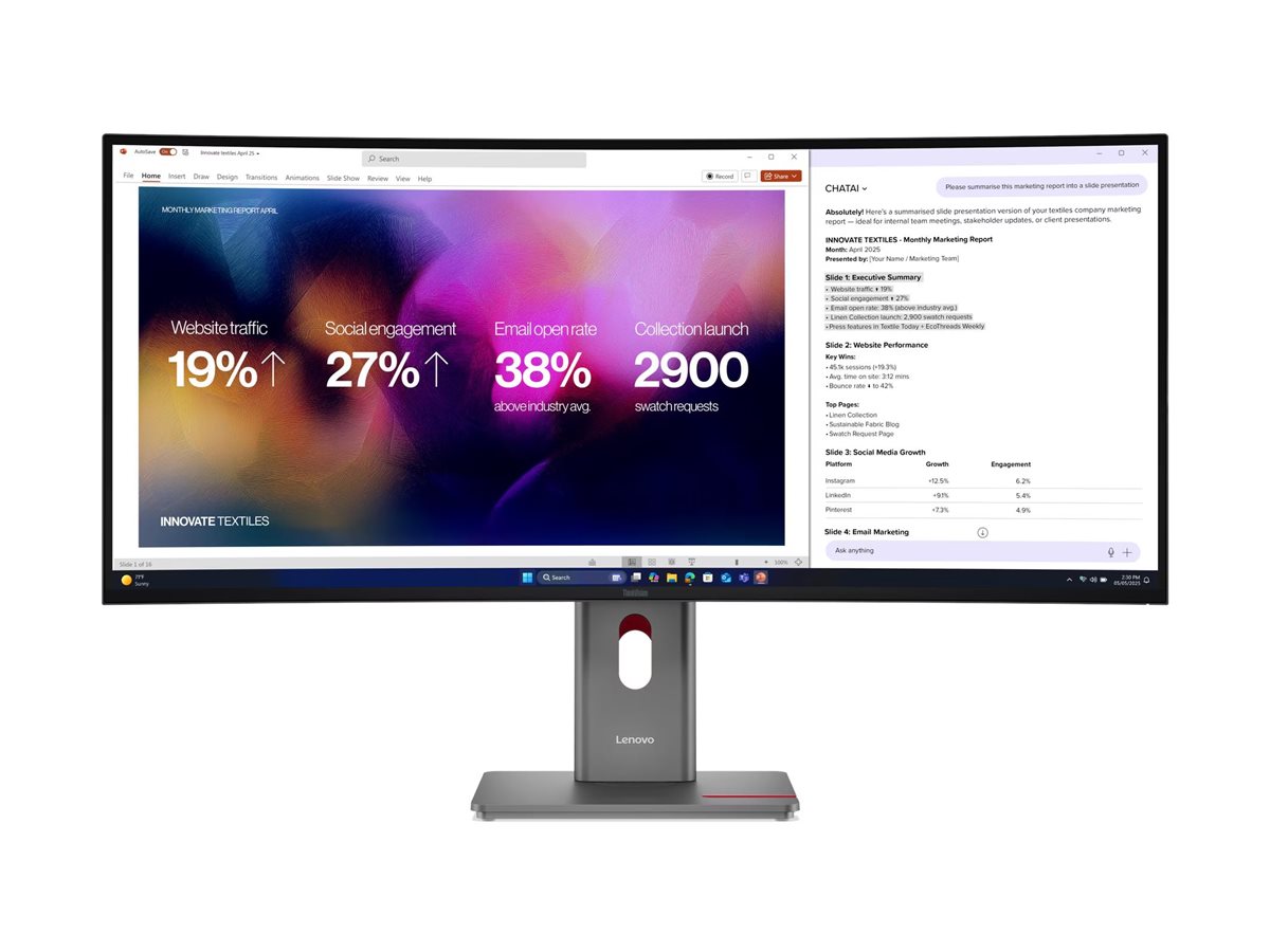 Lenovo ThinkVision P40WD-40 - LED-Monitor - gebogen - 101.6 cm (40")