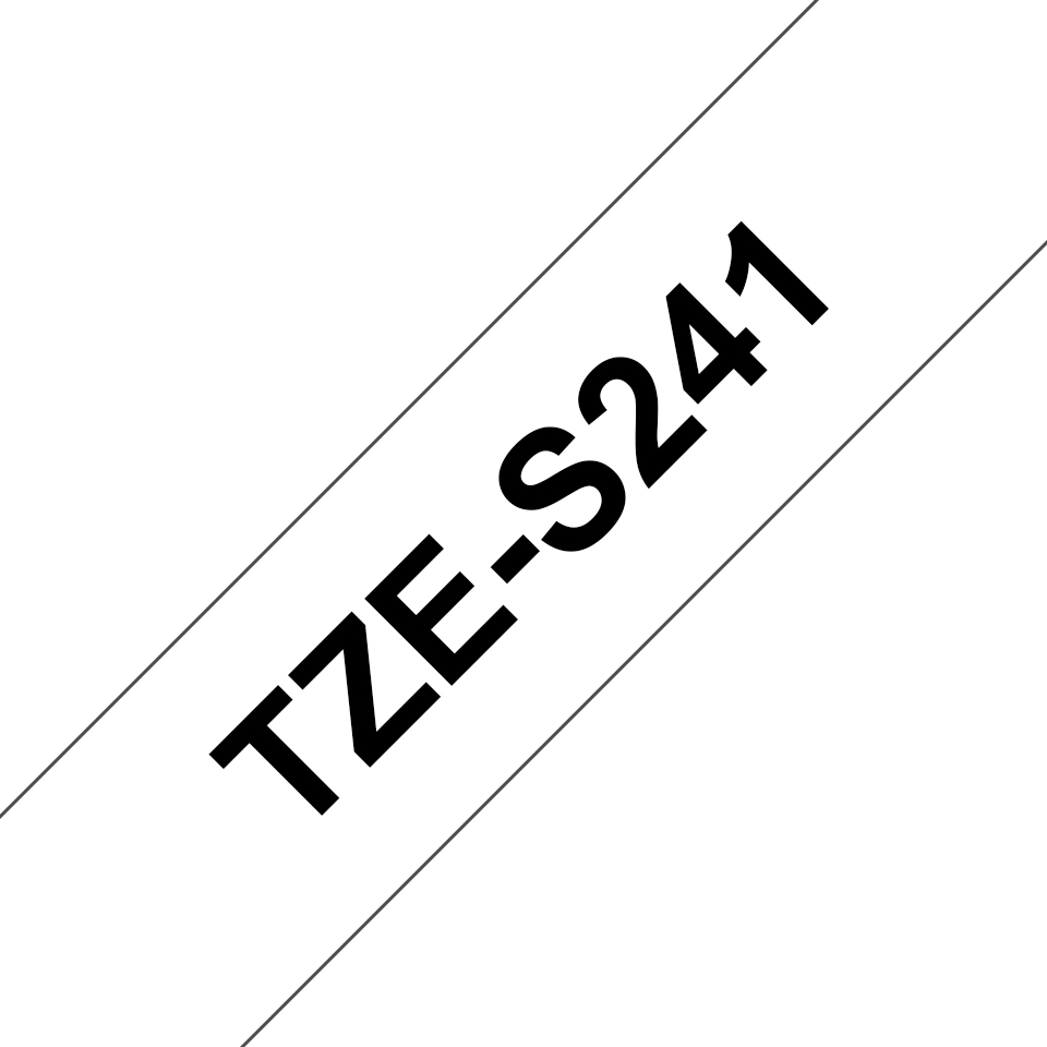 Brother TZe-S241 - Extra starker Klebstoff - Schwarz auf Weiß - Rolle (1,8 cm x 8 m), Ansicht 2