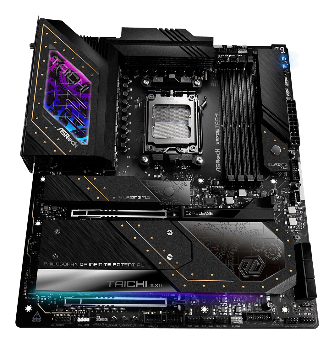 ASRock X870E Taichi - Motherboard - E-ATX - Socket AM5 - AMD X870E Chipsatz - USB4, USB 3.2 Gen 1, USB 3.2 Gen 2, Ansicht 3