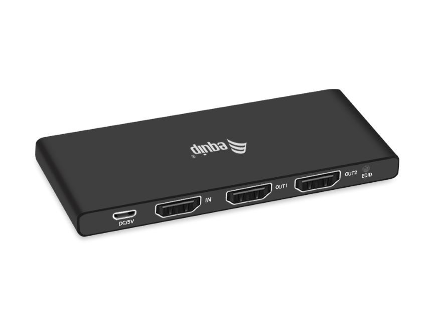 Equip Ultra-Slim 2-Port HDMI 2.0 Splitter - HDMI - 2x HDMI - 3840 x 2160 Pixel - Schwarz - Aluminium - 4K Ultra HD, Ansicht 3