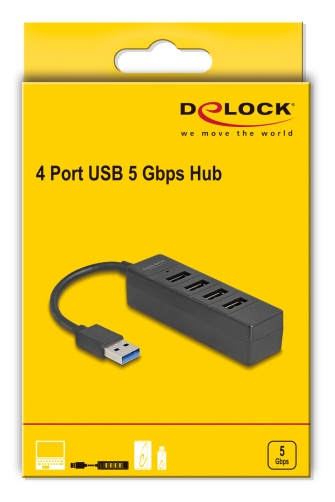 Delock Hub - 5 Gbps, USB-A - 4 x USB 3.2 Gen 1, Ansicht 3