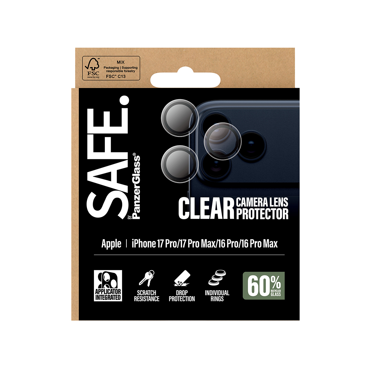 PanzerGlass SAFE by Camera Lens Protector Transparent iPhone 17 Pro 17, Ansicht 3