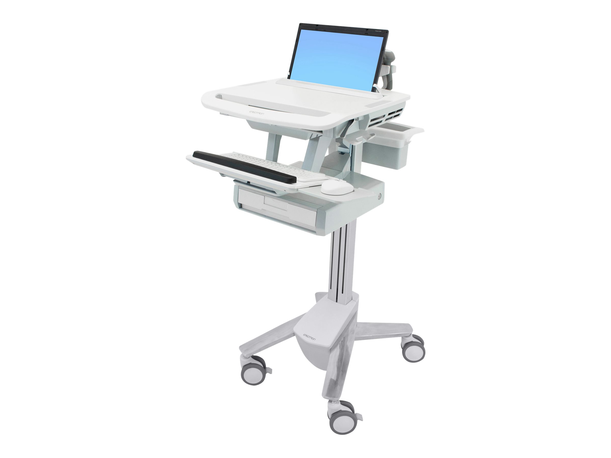 Ergotron Wagen - offene Architektur - für Notebook  PC-Ausrüstung - medizinisch - Kunststoff Aluminium verzinker Stahl - Grau weiß Polished Aluminum - Bildschirmgröße: bis zu 439 cm (173 Breitbild)