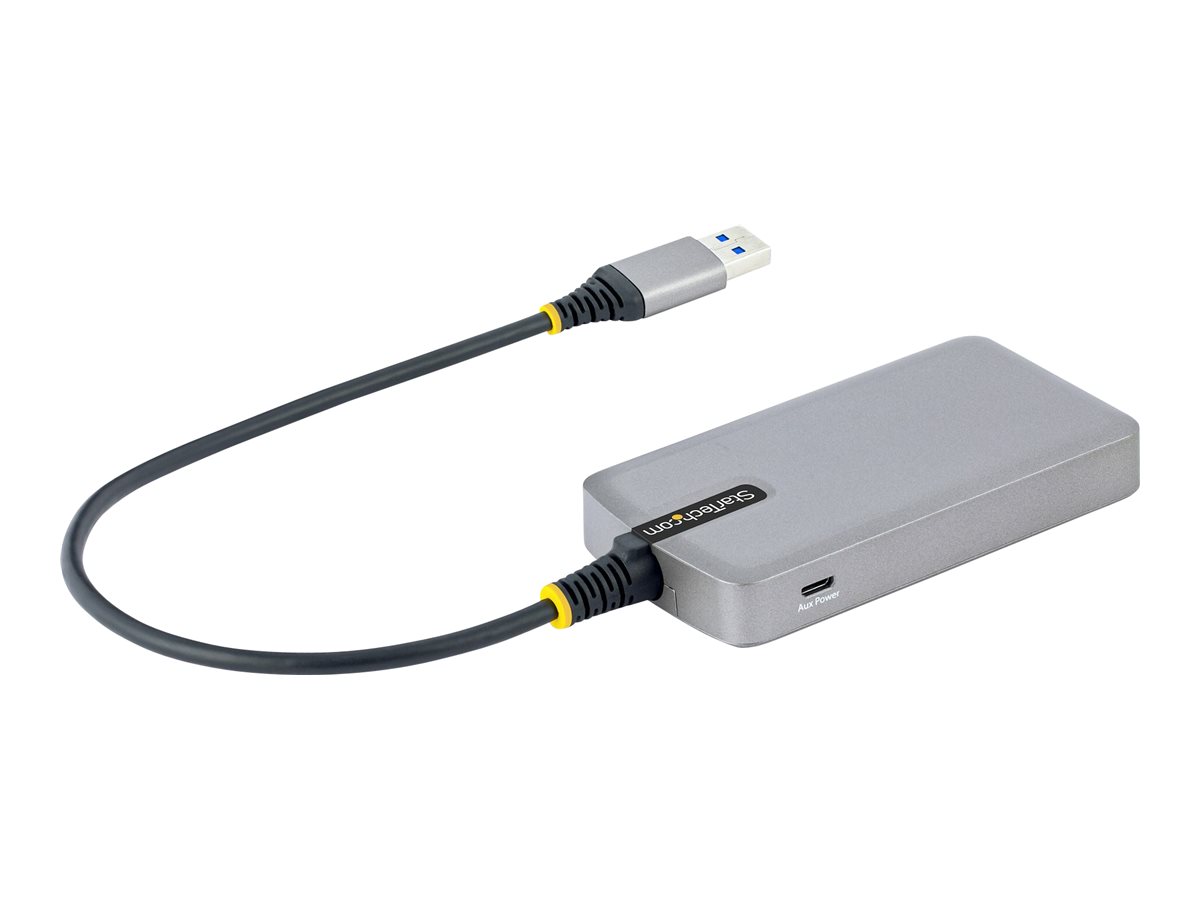 StarTech.com 3-Port USB Hub with Ethernet, 3x USB-A Ports, Gigabit Ethernet RJ45, USB 3.0 5Gbps, Bus-Powered, Ansicht 4