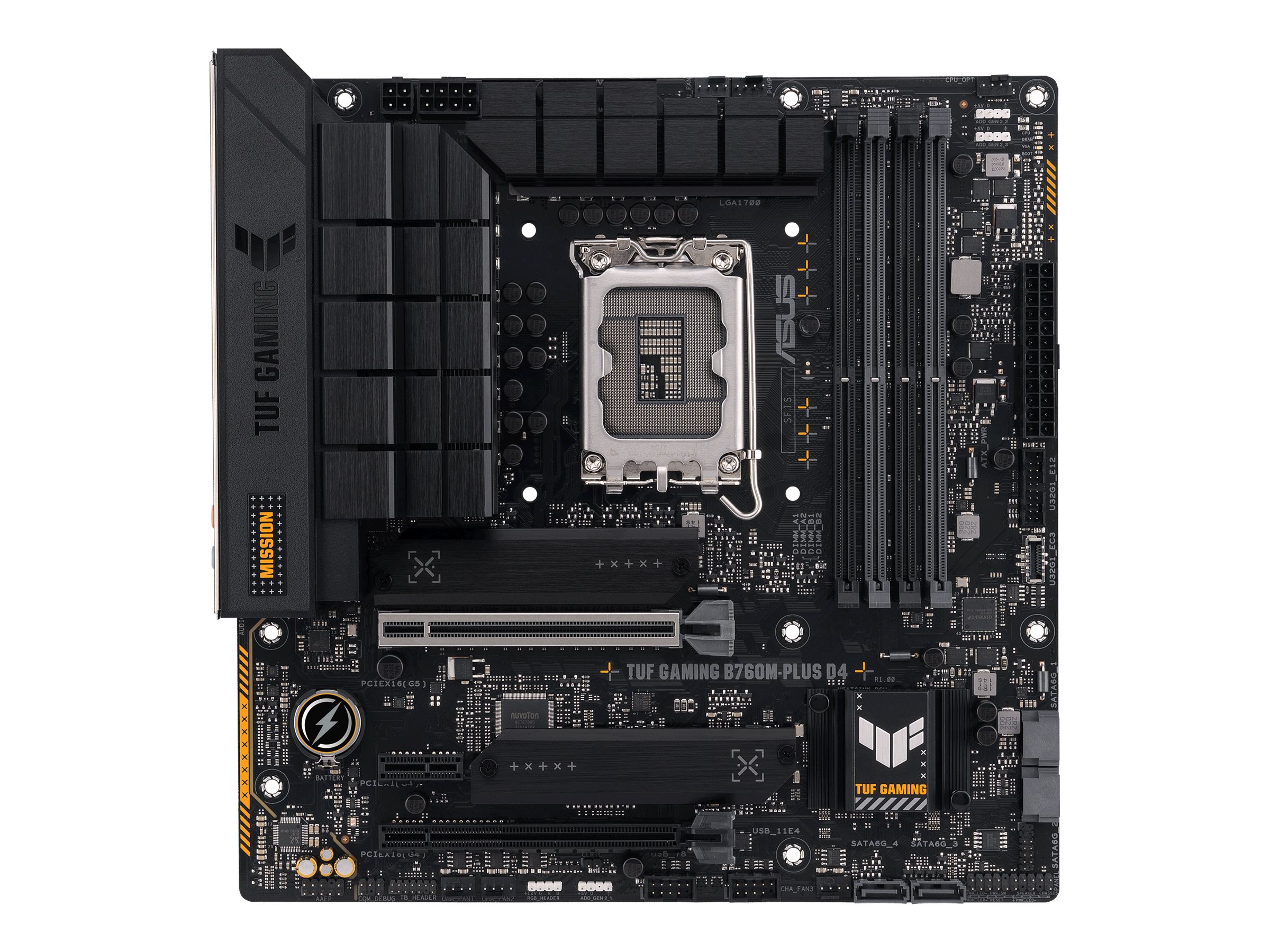 ASUS TUF GAMING B760M-PLUS D4 - Motherboard - micro ATX - LGA1700-Sockel - B760 Chipsatz - USB-C 3.2 Gen 2x2, USB 3.2 Ge