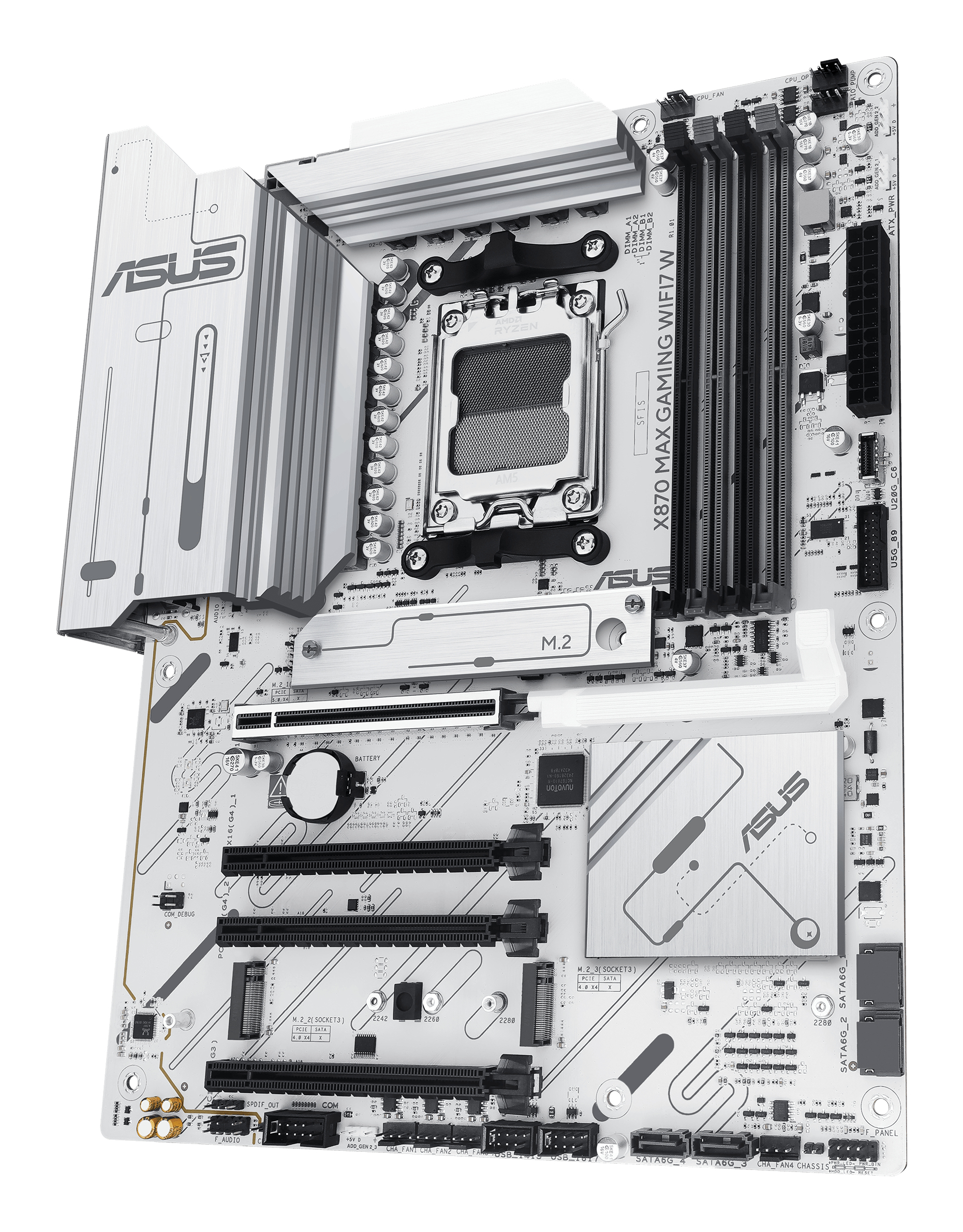 ASUS X870 MAX GAMING WIFI7 W - Motherboard - ATX - Socket AM5 - AMD X870 Chipsatz, Ansicht 4