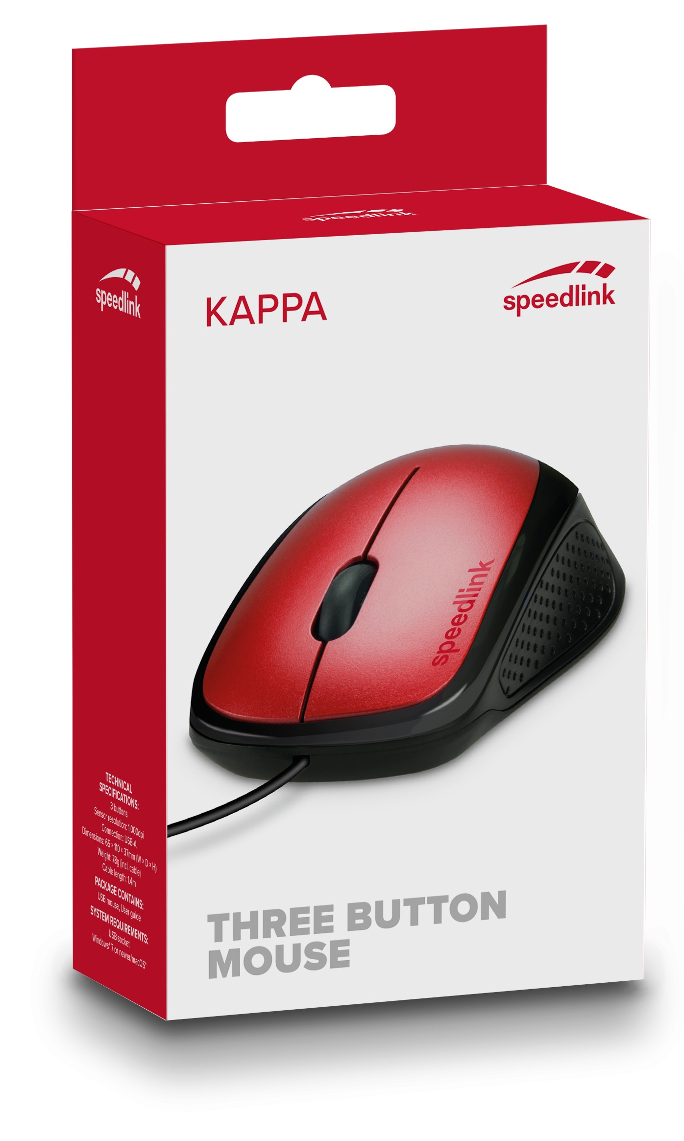 SPEEDLINK KAPPA Mouse - Maus - Für Rechtshänder - Rot, Ansicht 3