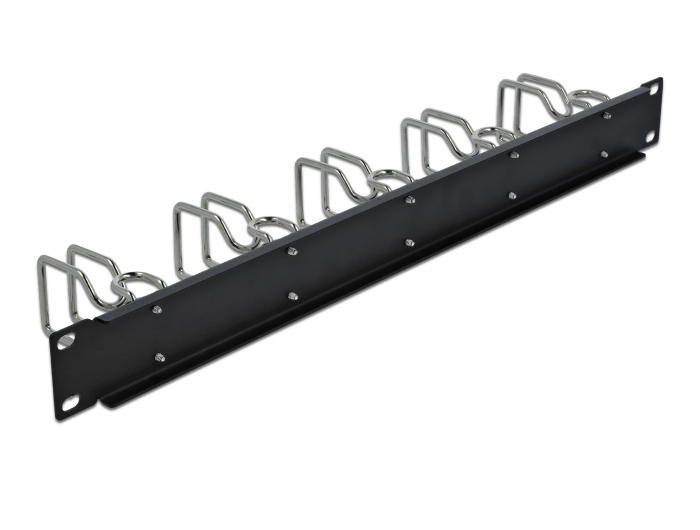 Delock Kabelführungsplatte für Schaltschrank - Schwarz - 1U - 48.3 cm (19), Ansicht 4