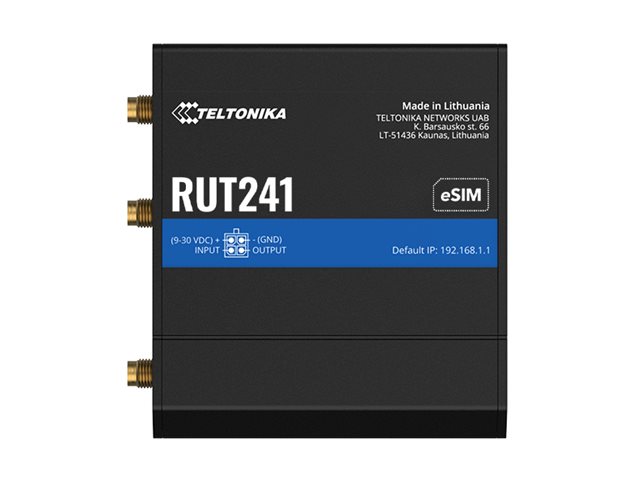 Teltonika RUT241 eSIM Industrieller Router 4G LTE Wi-Fi Global - Router - WLAN, Ansicht 2