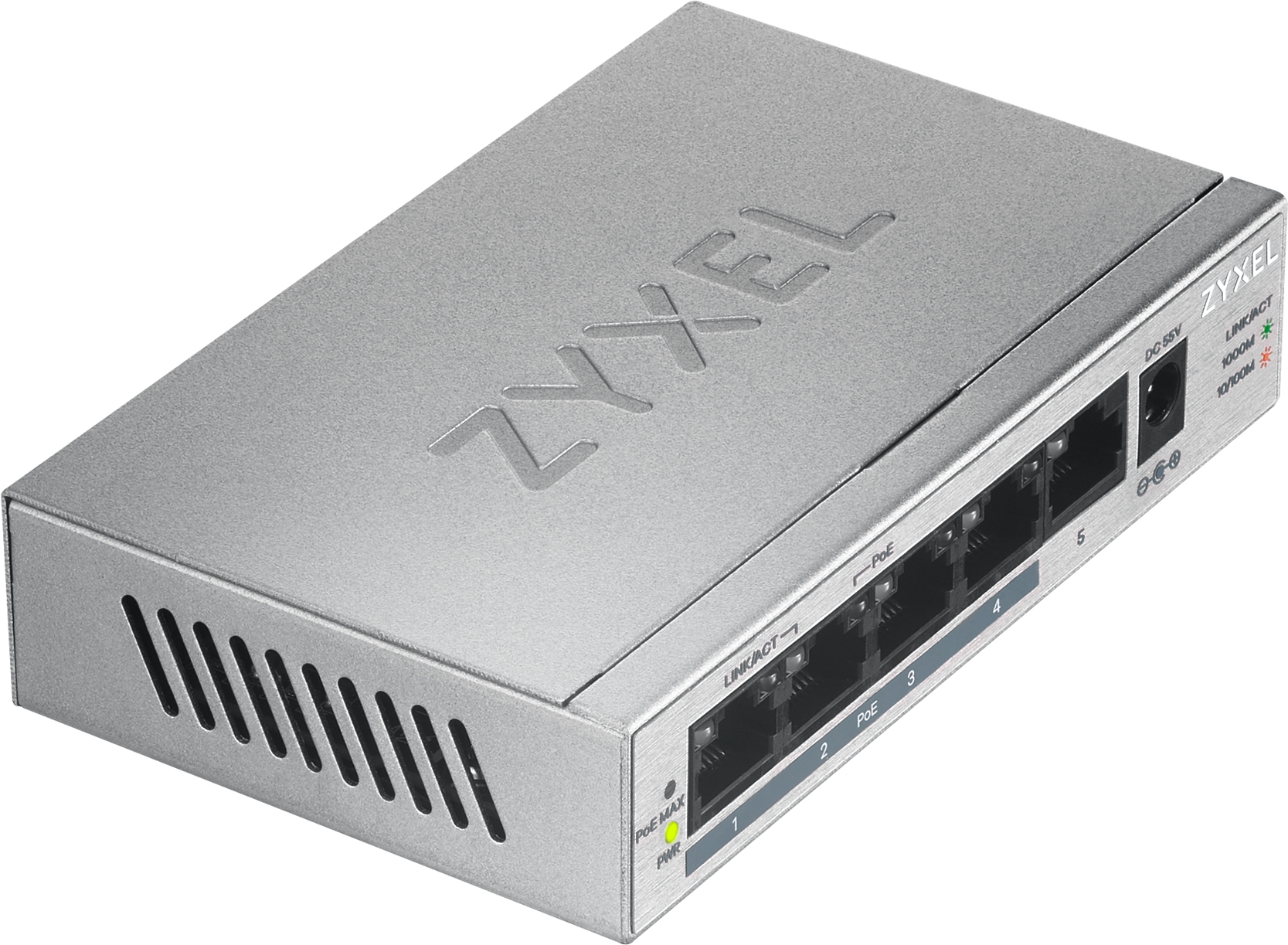 ZyXEL GS1005HP - Switch - unmanaged - 4 x 10/100/1000 (PoE+), Ansicht 4