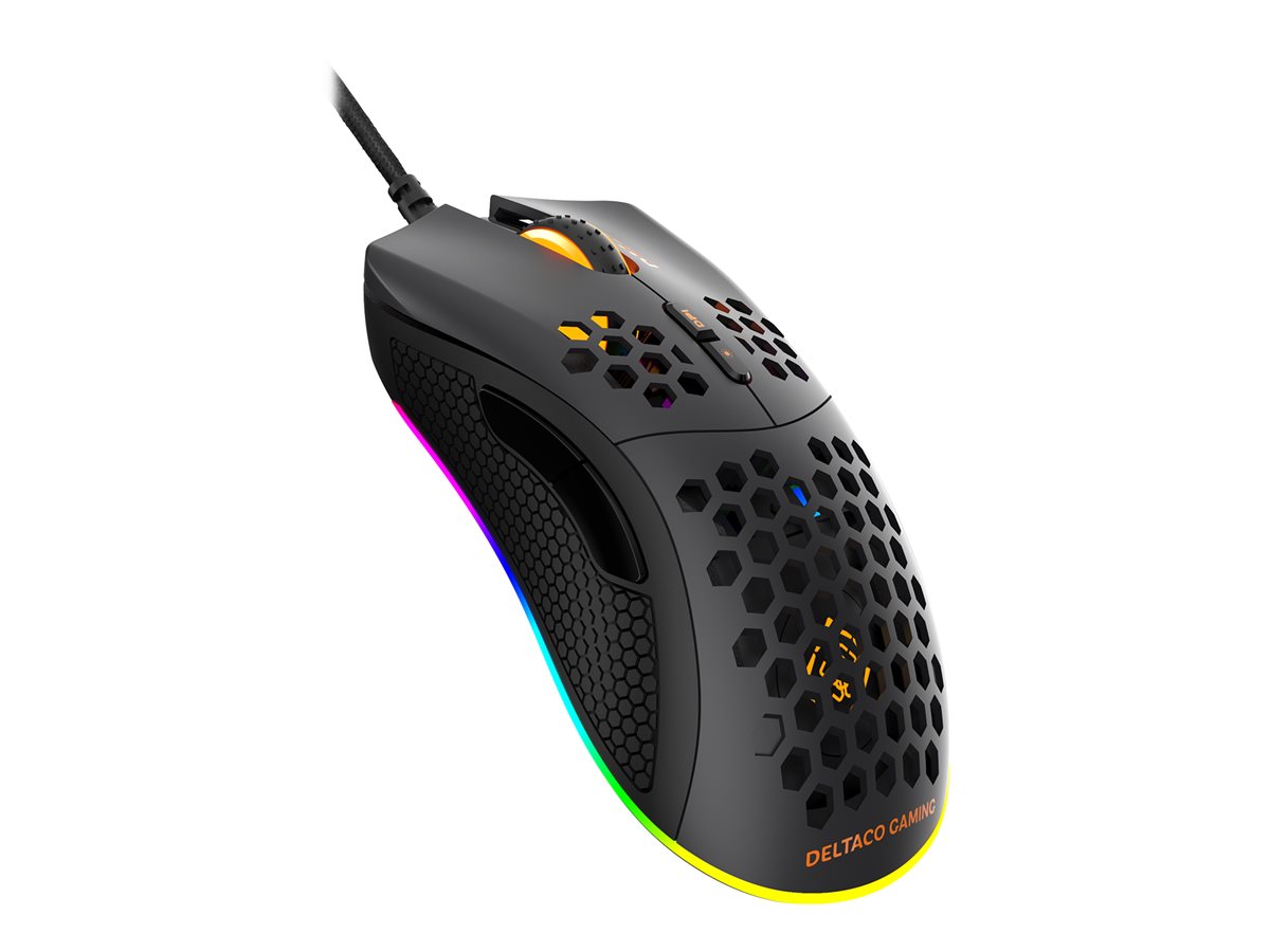 Deltaco DM210 - rechts - USB Typ-A - 6400 DPI - Schwarz, Ansicht 3