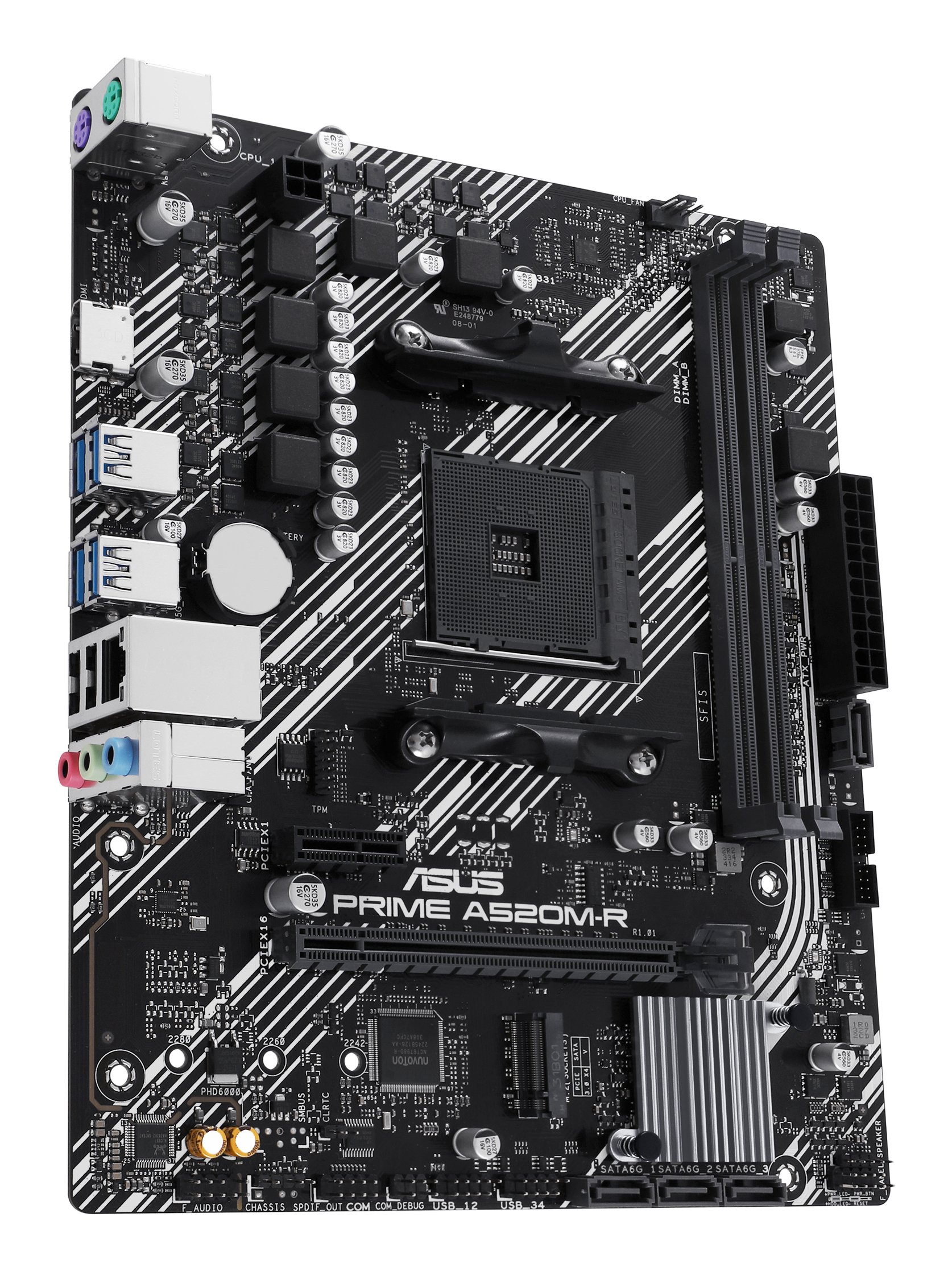 ASUS PRIME A520M-R - Motherboard - micro ATX - Socket AM4 - AMD A520 Chipsatz - USB 3.2 Gen 1 - Gigabit LAN, Ansicht 4