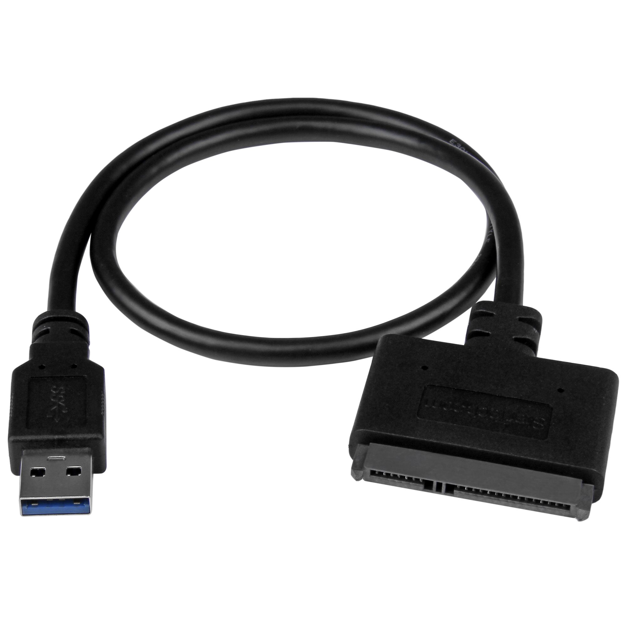 StarTech.com USB 3.1 auf 2,5&quot; SATA III Adapter Kabel mit UASP - USB 3.1 zu SATA SSD/HDD Konverter, USB 3.1 A, SATA 7+15 pin, 0,5 m, Schwarz