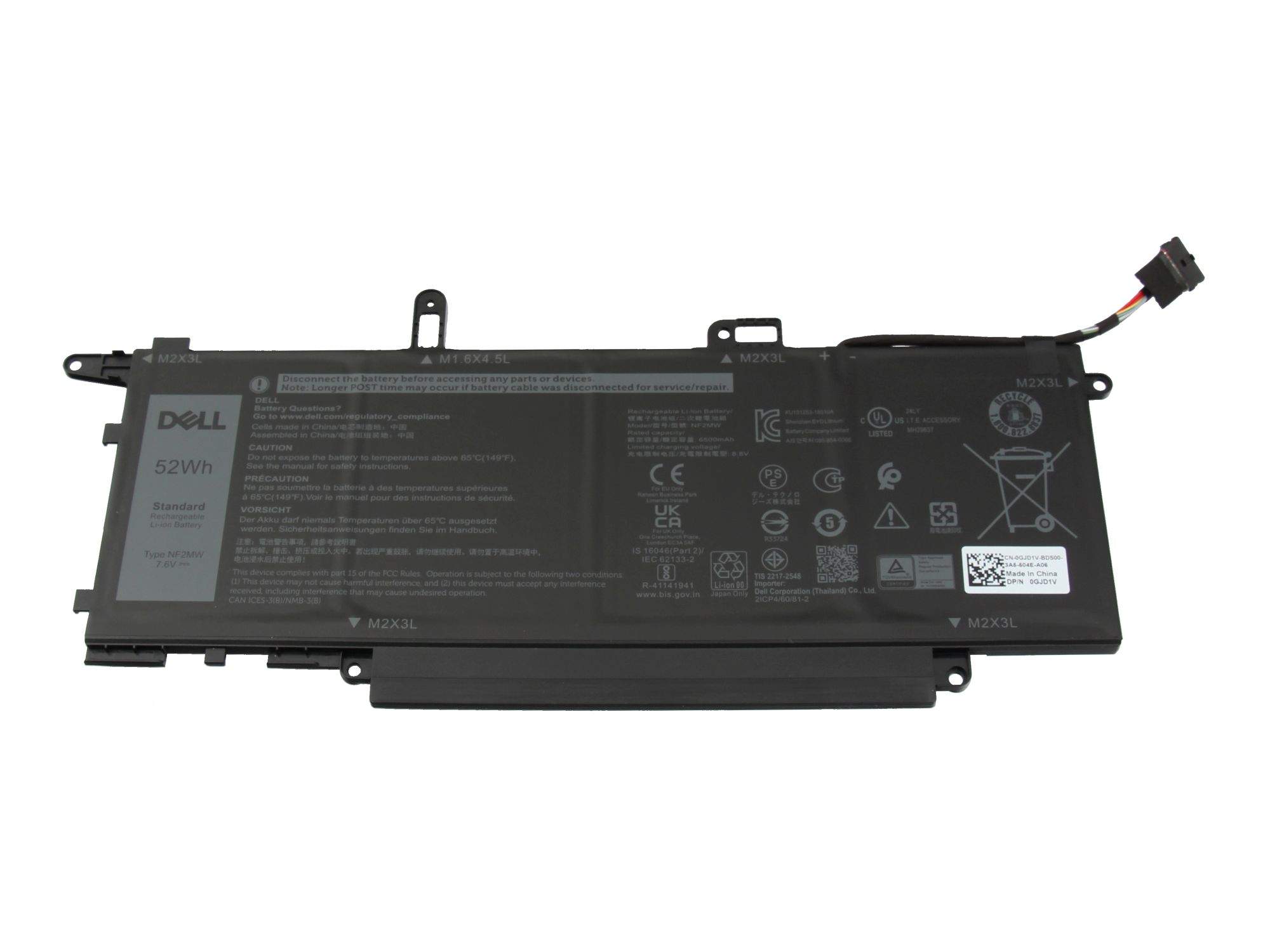 Dell Battery 52WHR 4 Cell CHWV6 - Batterie - 6.840 mAh, Ansicht 2