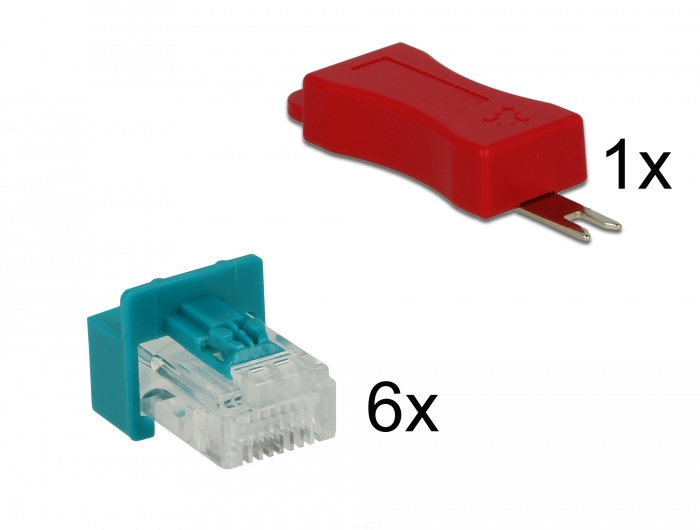 Delock LAN-Kabel Sicherheitsschloss-Set (Packung mit 6), Ansicht 3