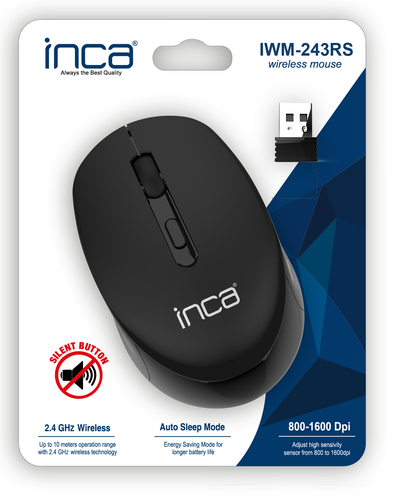 INCA Maus IWM-243RS CANDY DESIGN schwarz 2.4GHz - Maus, Ansicht 3
