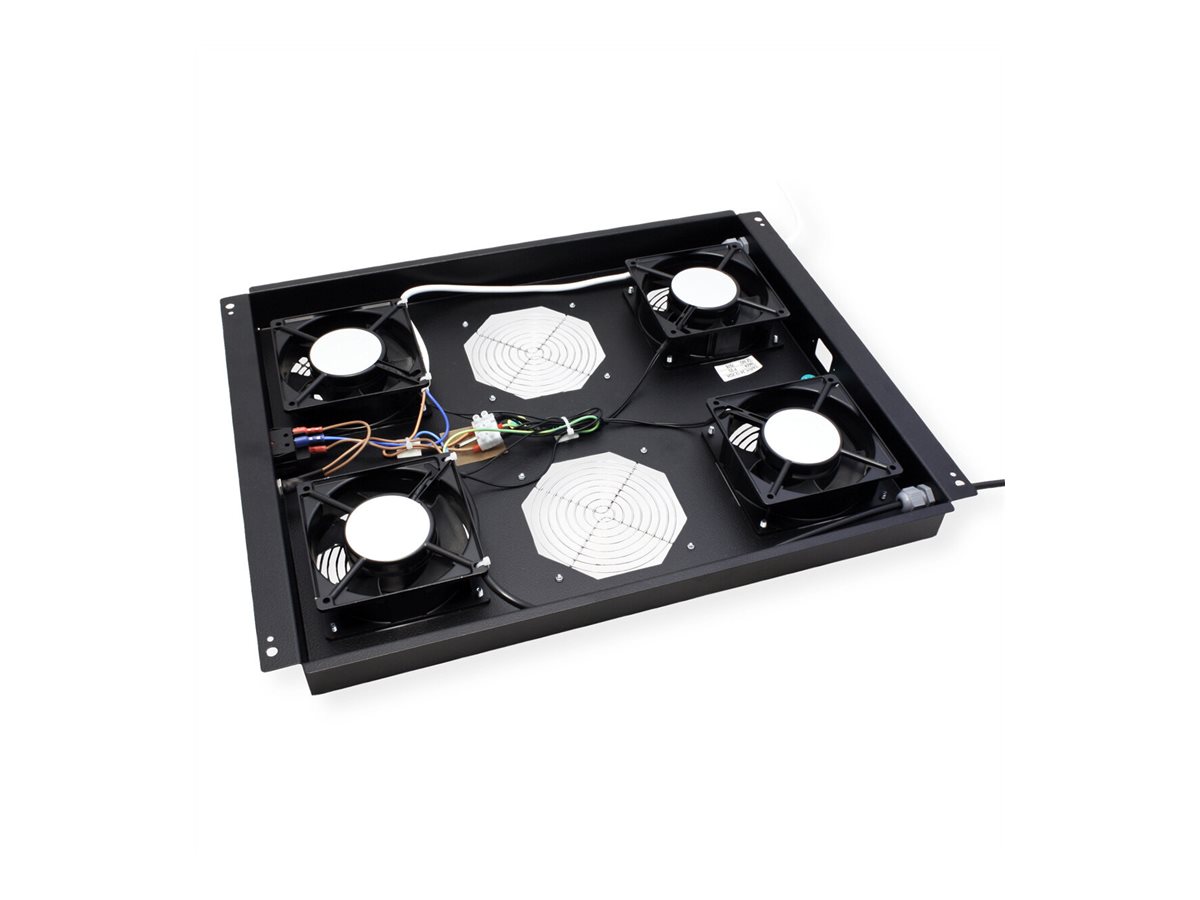 ROLINE 19 Zoll Dachlüftereinheit 4 Lüfte Thermostat schwarz, Ansicht 4