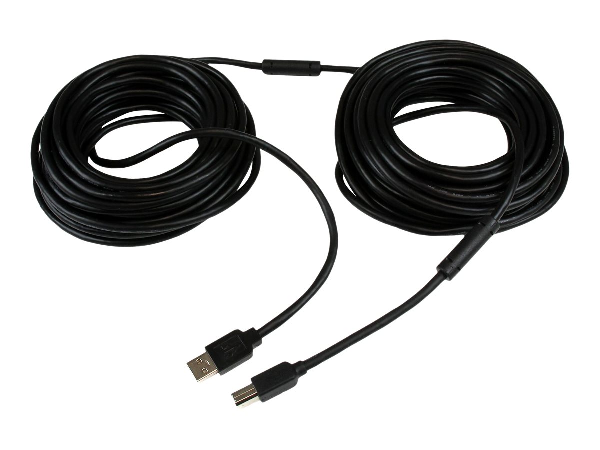 StarTech.com 20m aktives USB 2.0 A auf B Kabel - Stecker/Stecker - USB Druckerkabel 1x USB A / 1x USB B - Schwarz - USB-Kabel - USB Typ B (M)