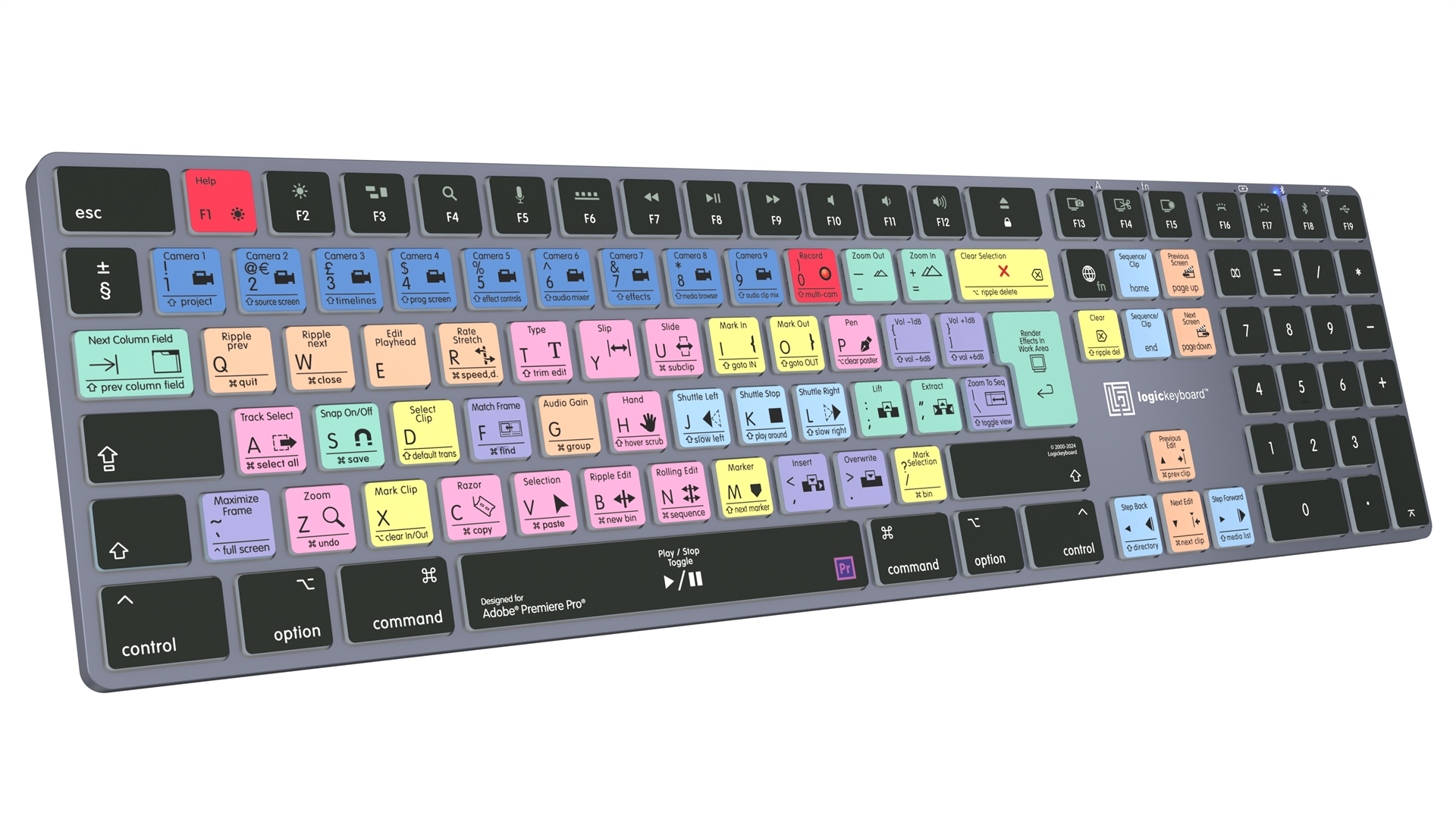 Logickeyboard Adobe Premiere Pro CC Titan LKB-PPROCC-TM-UK - TL: UK, QWERTY, Ansicht 3