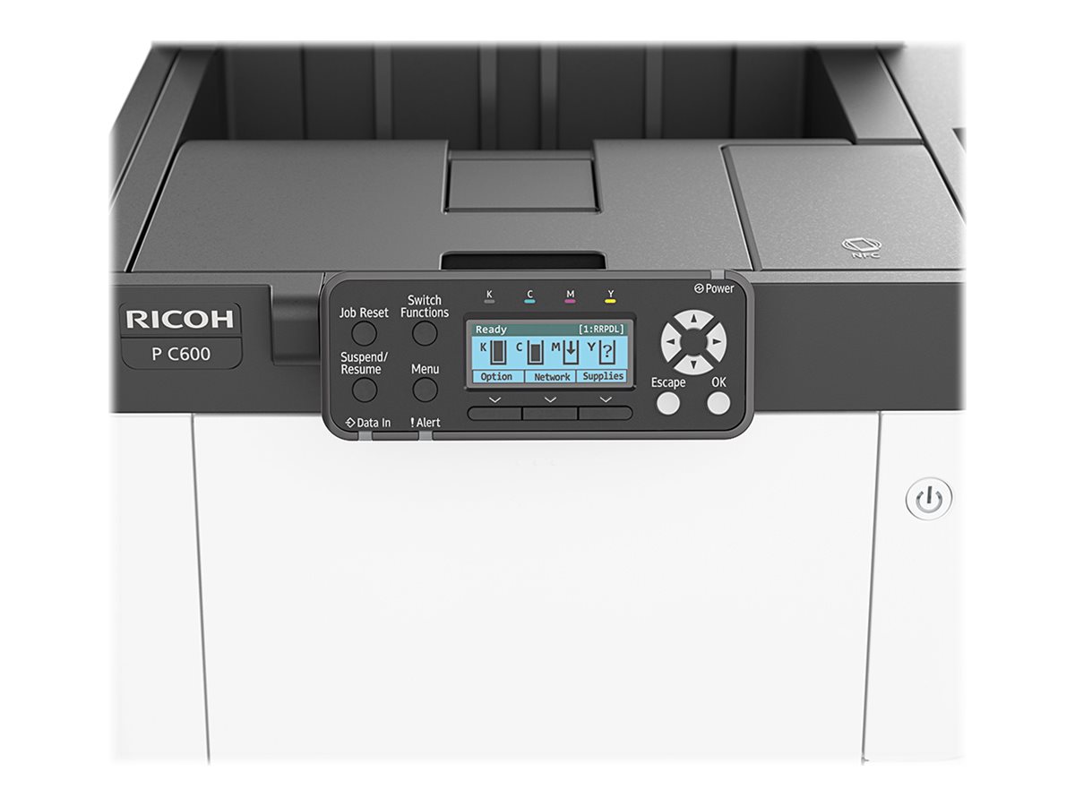 Ricoh P C600 - Drucker - Farbe - Duplex - Laser - A4/Legal - 1200 x 1200 dpi - bis zu 40 Seiten/Min. (einfarbig)/